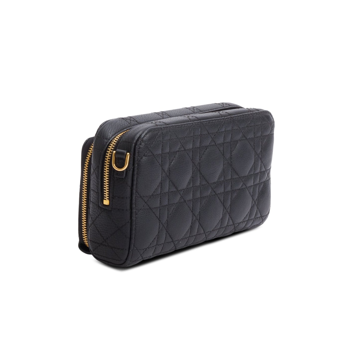 Christian Dior 2021 Black Supple Calfskin Caro Double Pouch