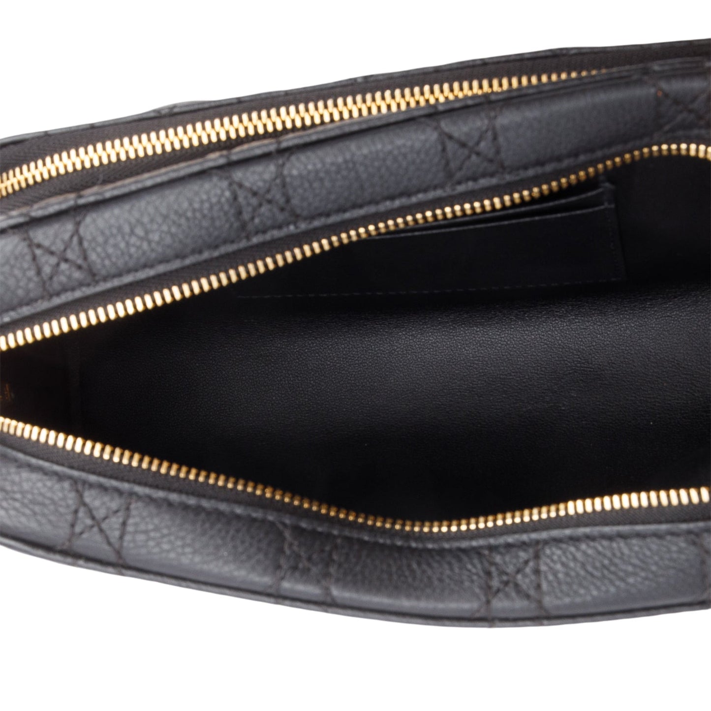Christian Dior 2021 Black Supple Calfskin Caro Double Pouch