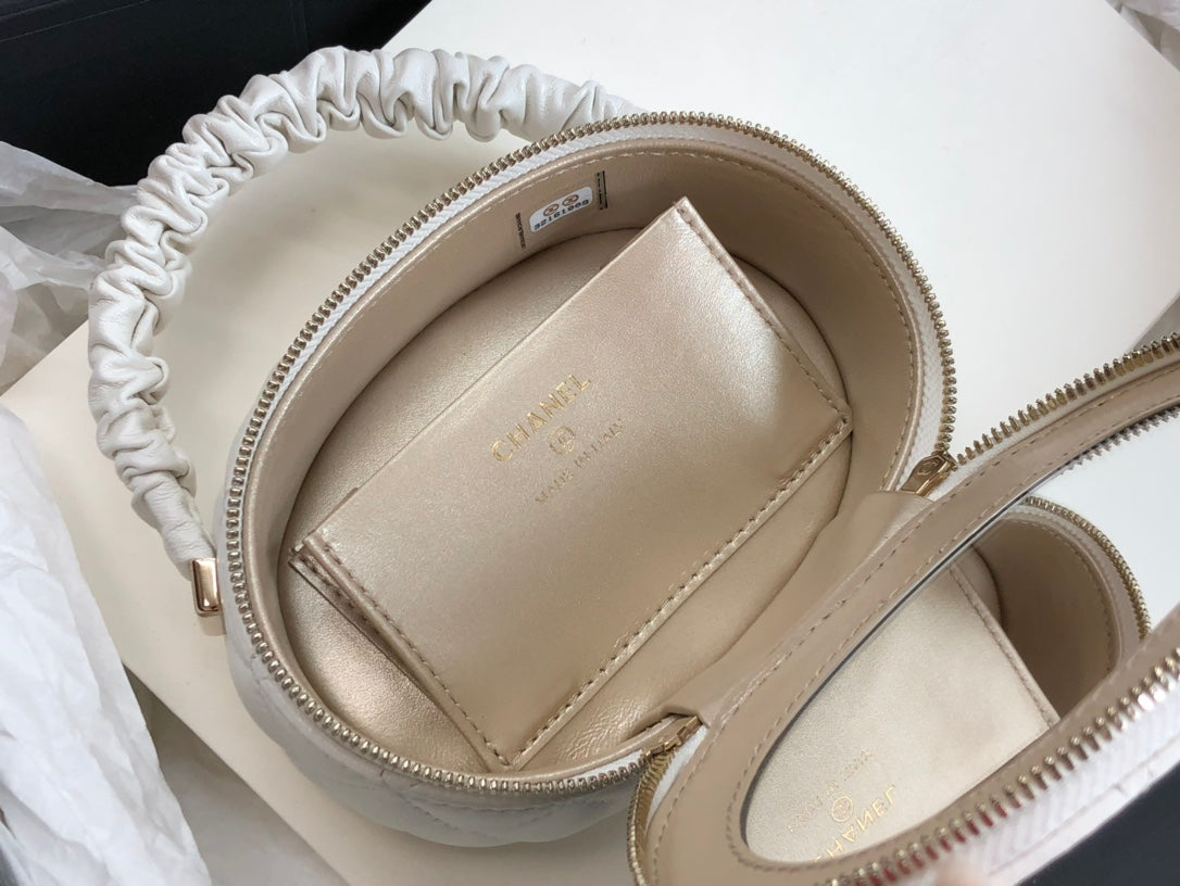 CHLVanity Case Shiny Gold White Bag For Women 9.5cm/3.7in