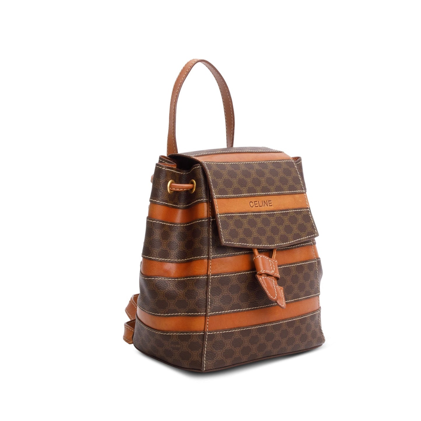 Celine   Brown Monogram Macadam Backpack