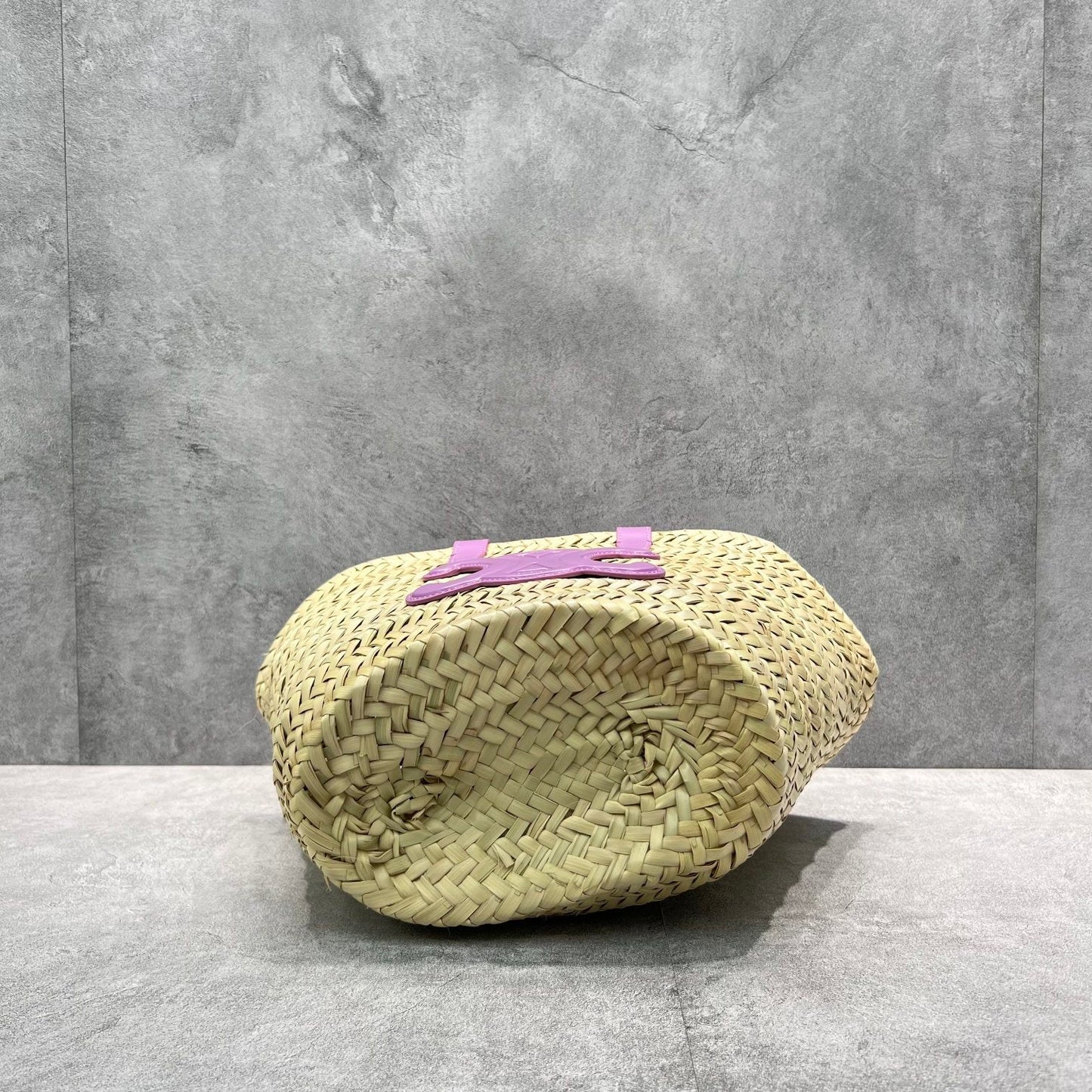 Top Quality Teen Triomphe Top Quality Classic Panier In Palm Leaves And Lizard Violet For Women 8in/20cm