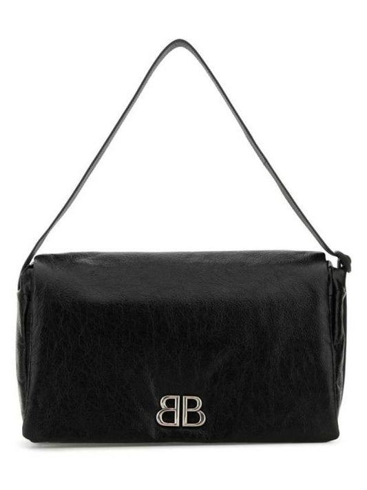 Luxury Balenciaga Trending 2025 Monaco Flap Medium Shoulder Bag Black