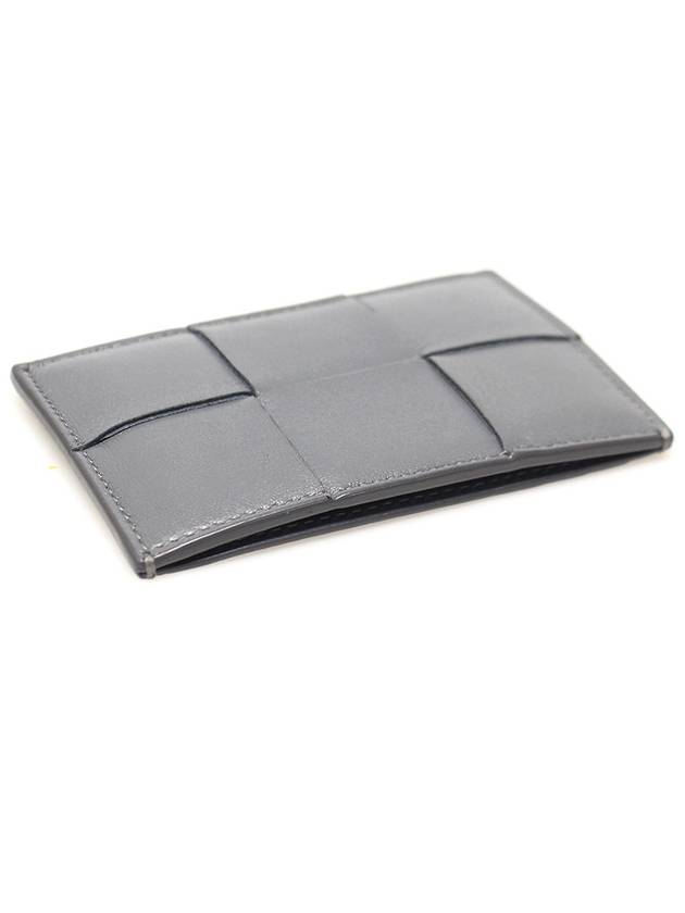 Luxury Bottega Veneta 649597 Gray Calfskin Intrecciato Card Holder