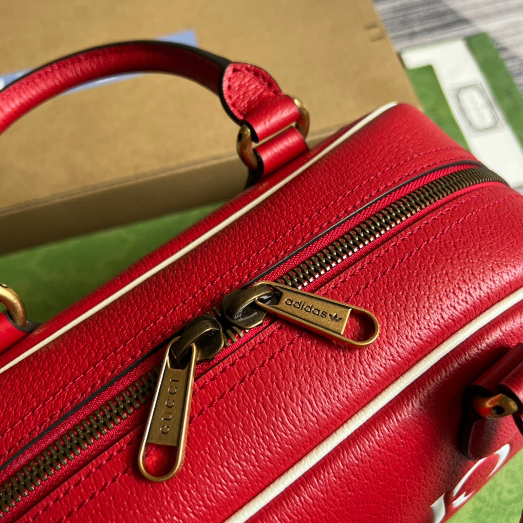 gg x Adidas Mini Duffle Bag Red For Women, Women’s Bags 12in/32cm gg 702397 U3ZCT 6563