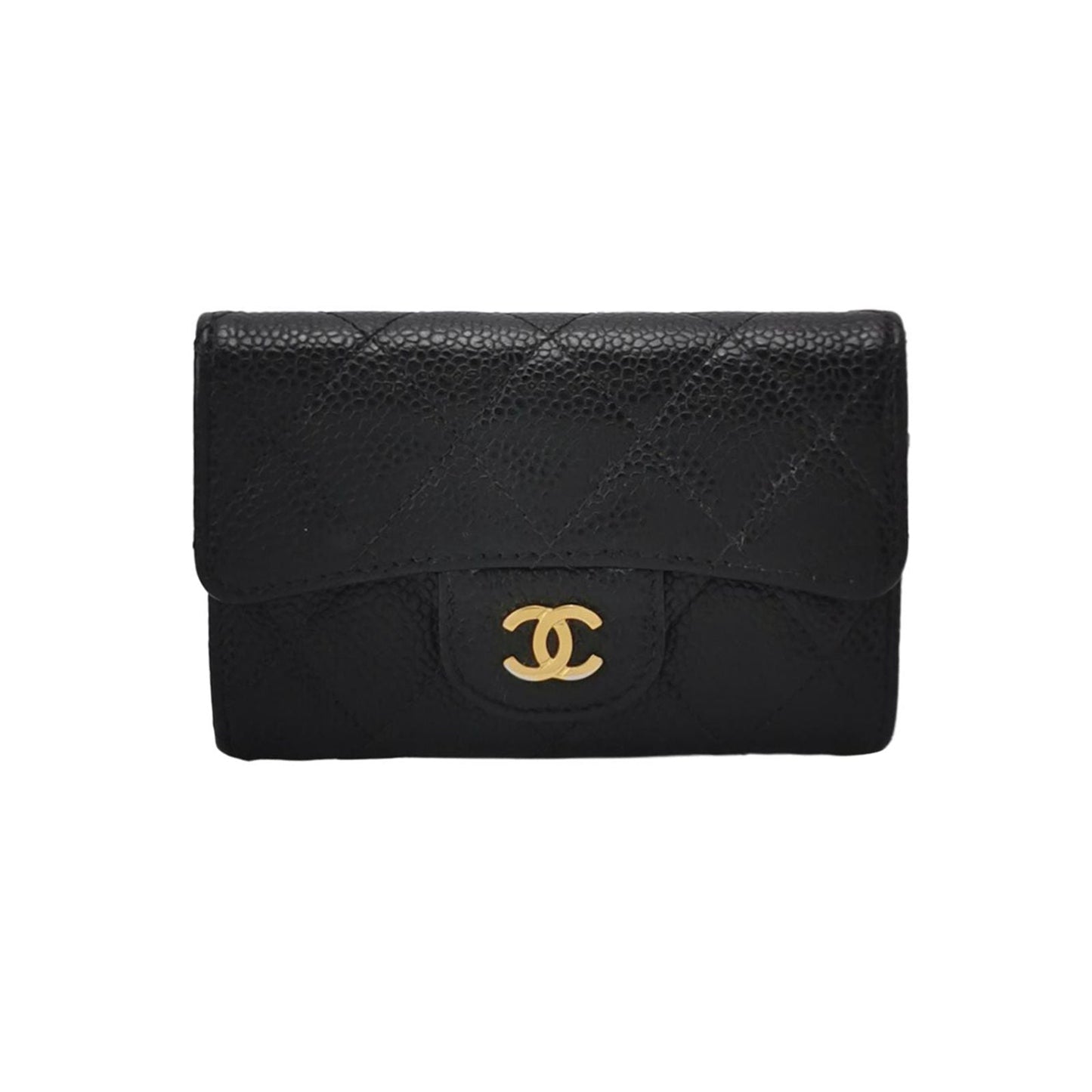 Chanel CC Bag Leather Solid Quilted Double C Logo Card Holder 250504781178163