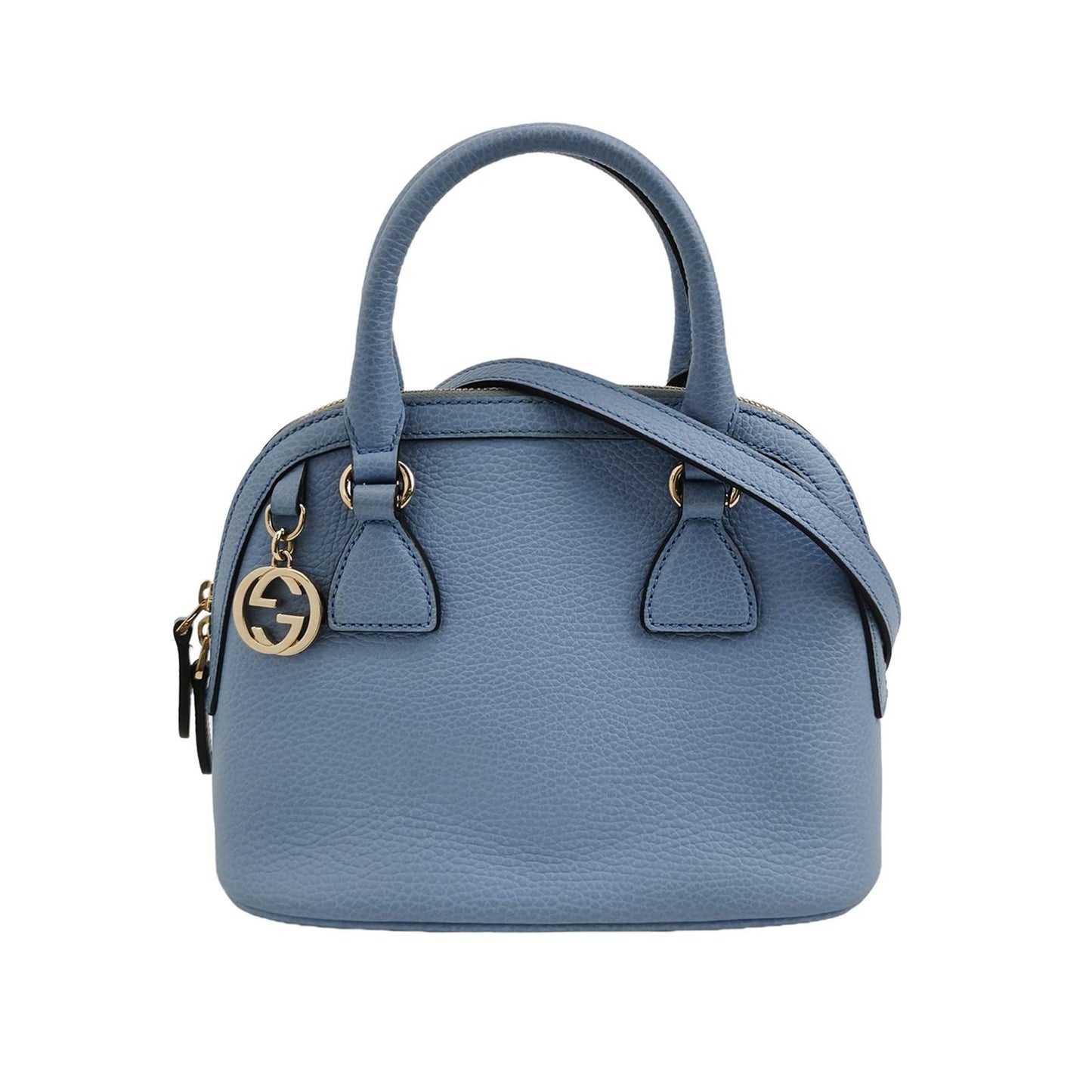 Gucci Leather Solid GG Embellished Crossbody Shoulder Bag
