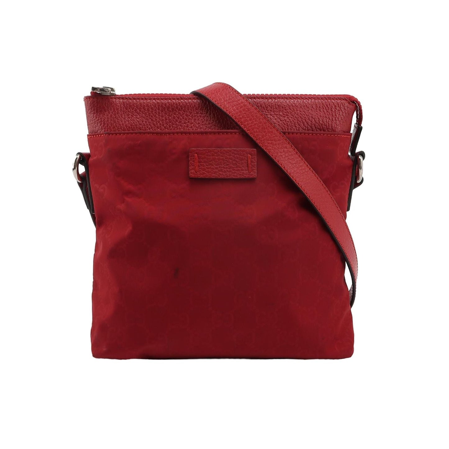 Gucci Leather Nylon GG Monogram Logo Crossbody Bag