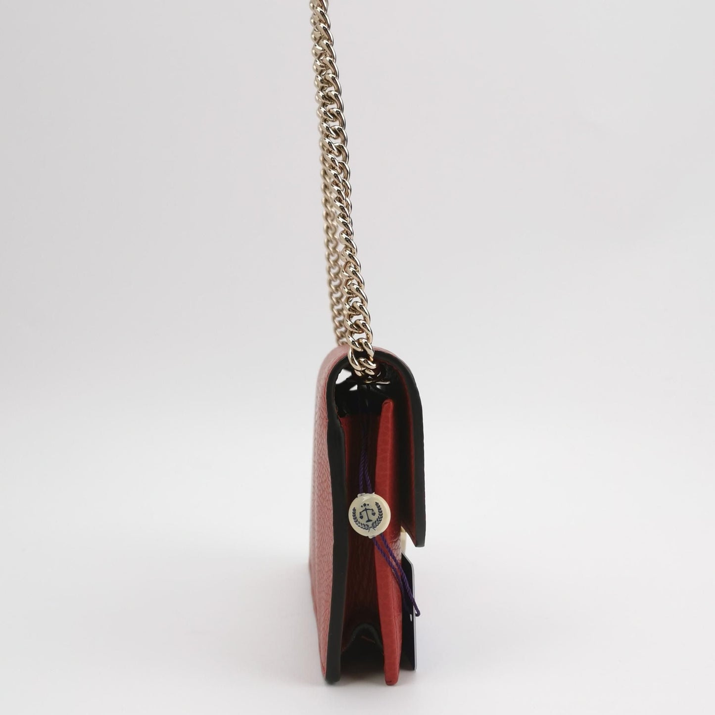 Gucci Interlocking G Leather Solid Flap Crossbody Bag