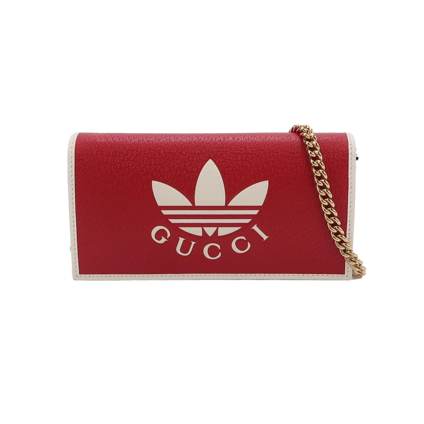 Gucci Adidas Collaboration Leather Crossbody Bag with Three Leaves Logo