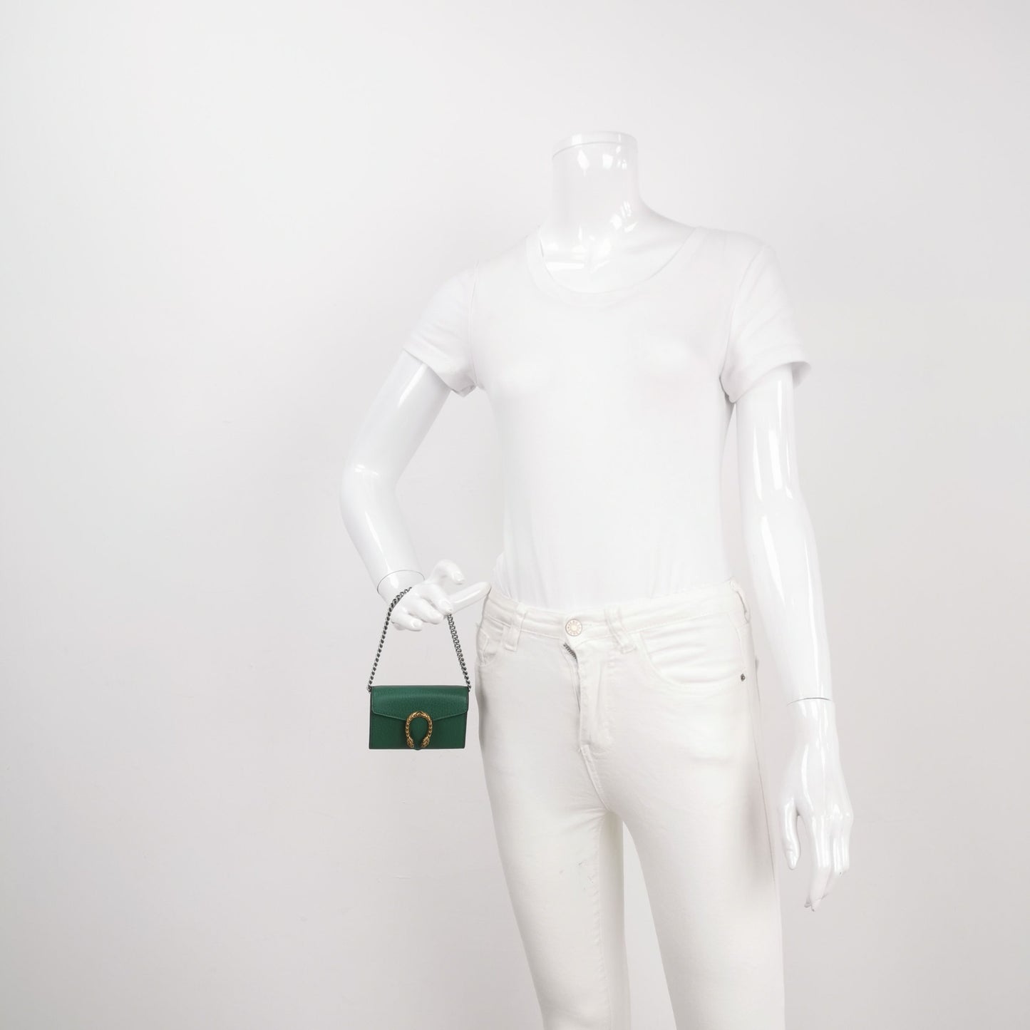 Gucci Dionysus Mini Bag in Solid Leather with Double Tiger Head Buckle