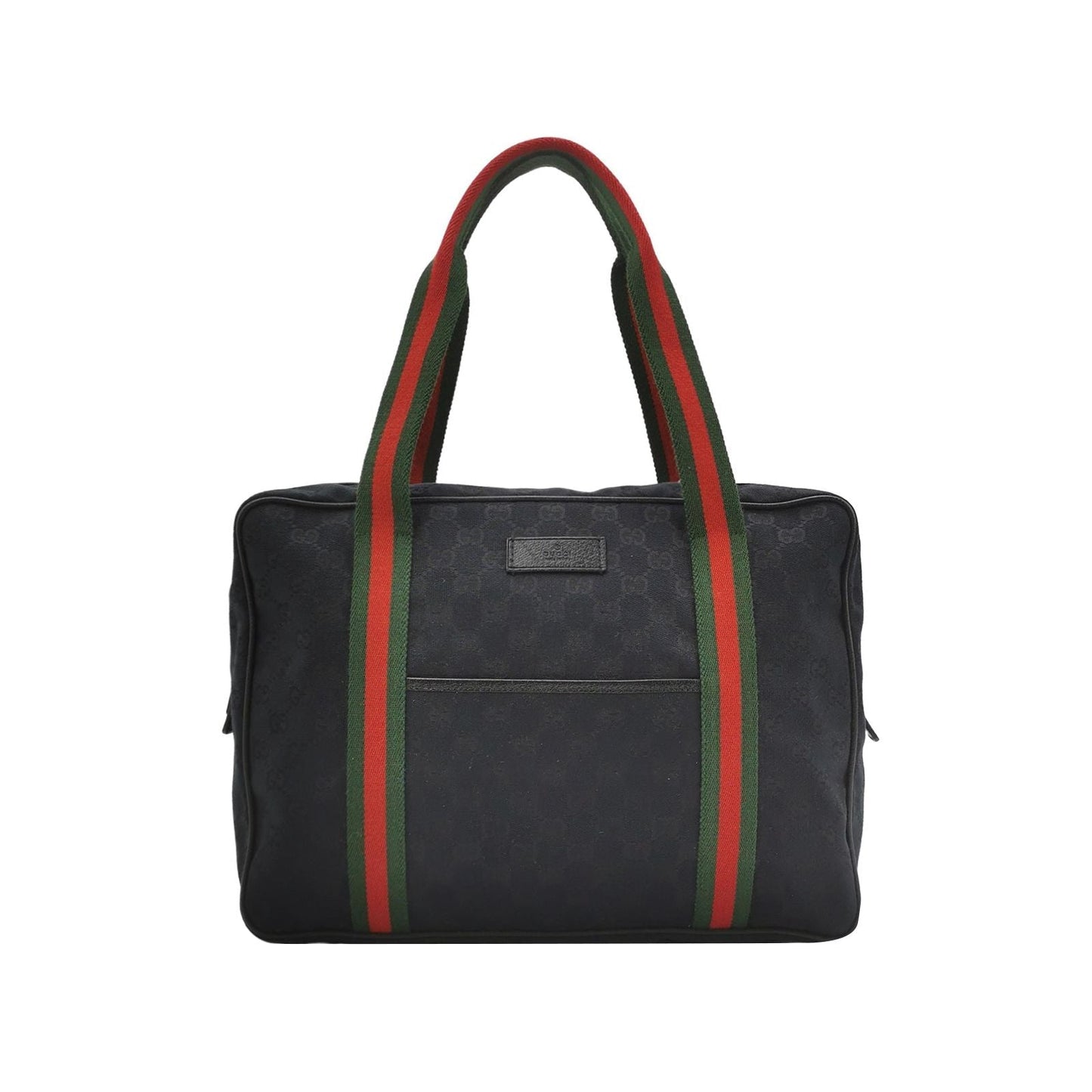 Gucci Leather and Canvas Striped Tote Bag