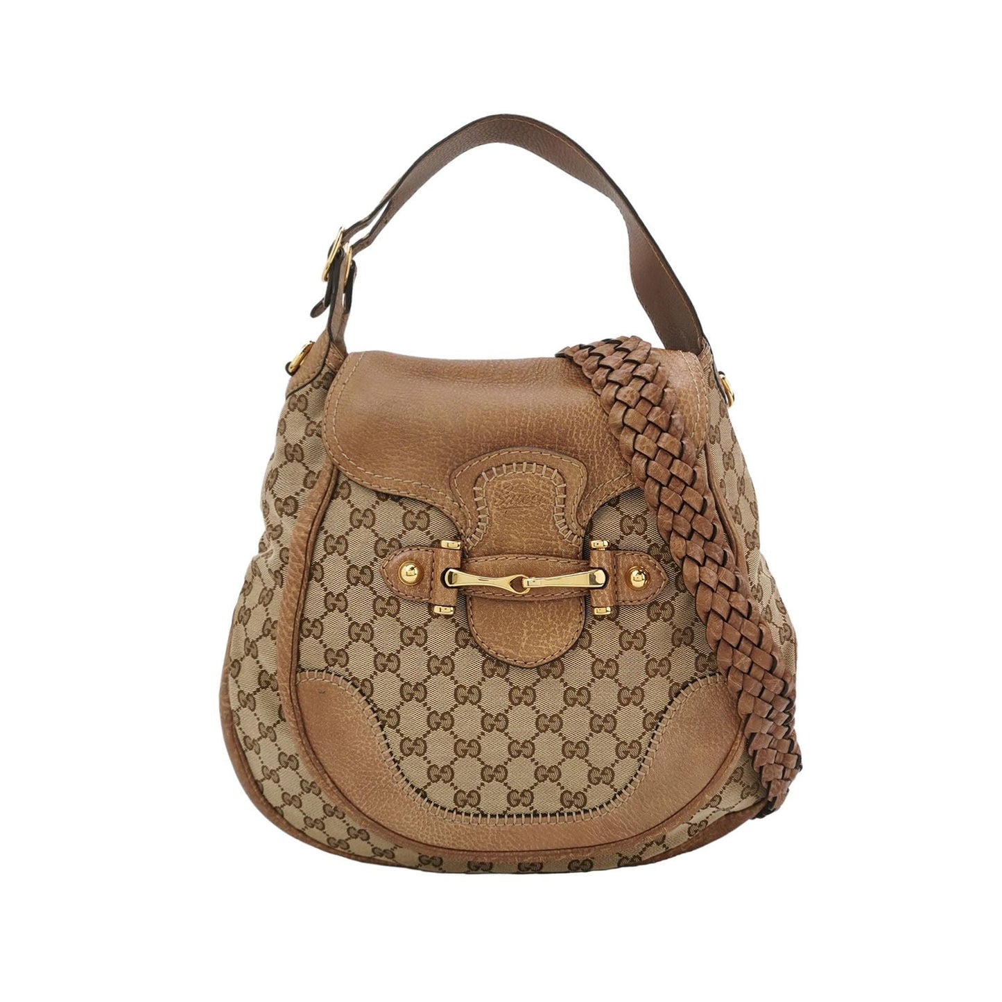 Gucci GG Canvas and Leather Shoulder Bag