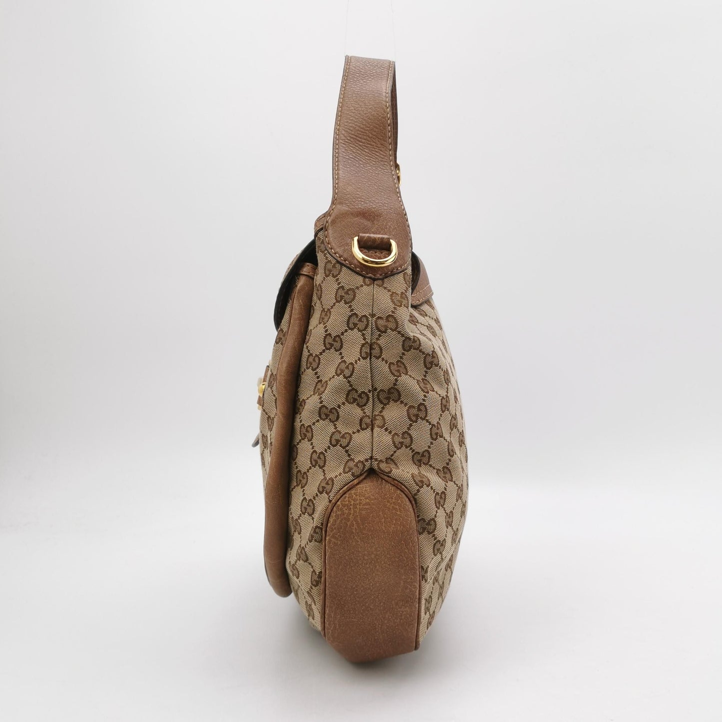 Gucci GG Canvas and Leather Shoulder Bag