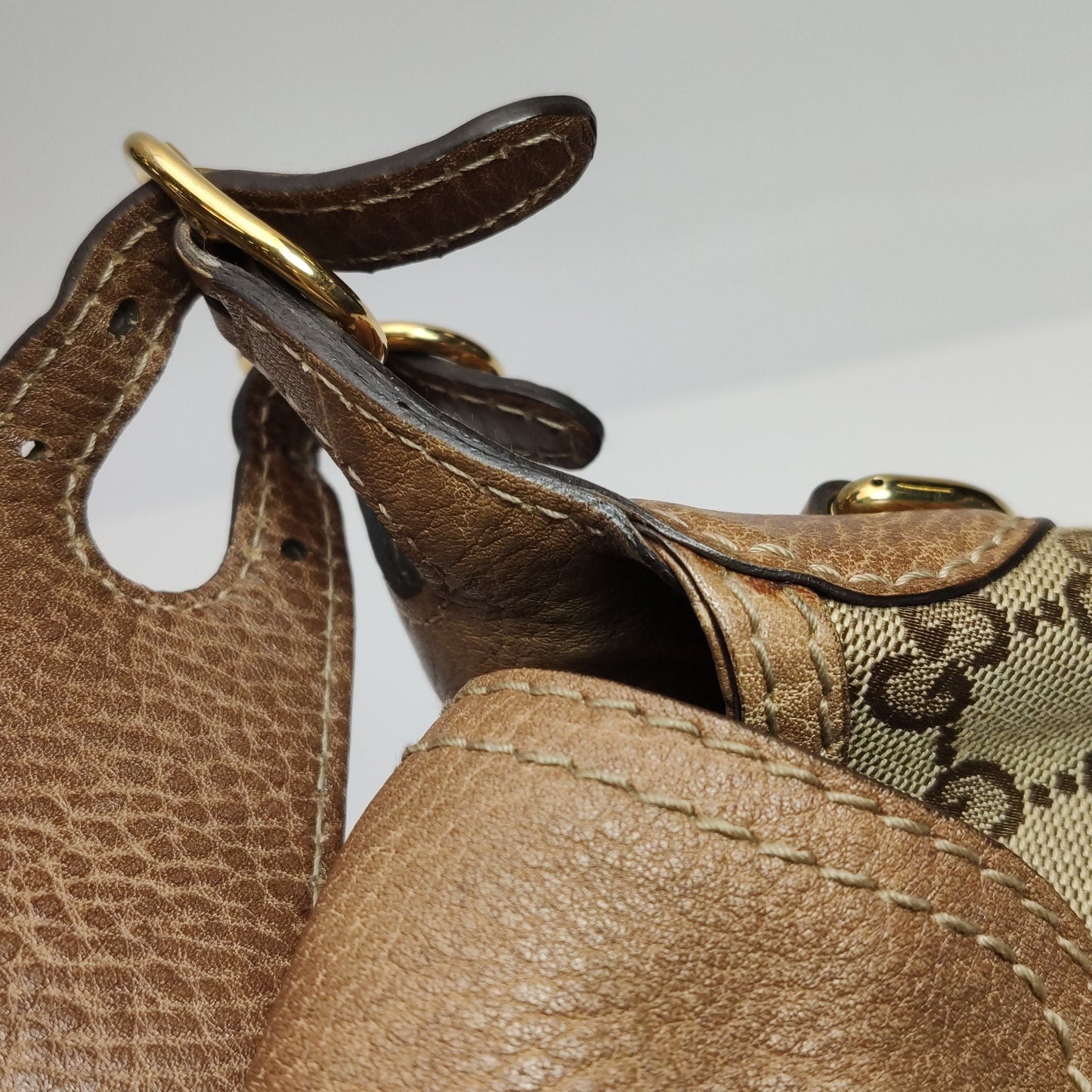 Gucci GG Canvas and Leather Shoulder Bag