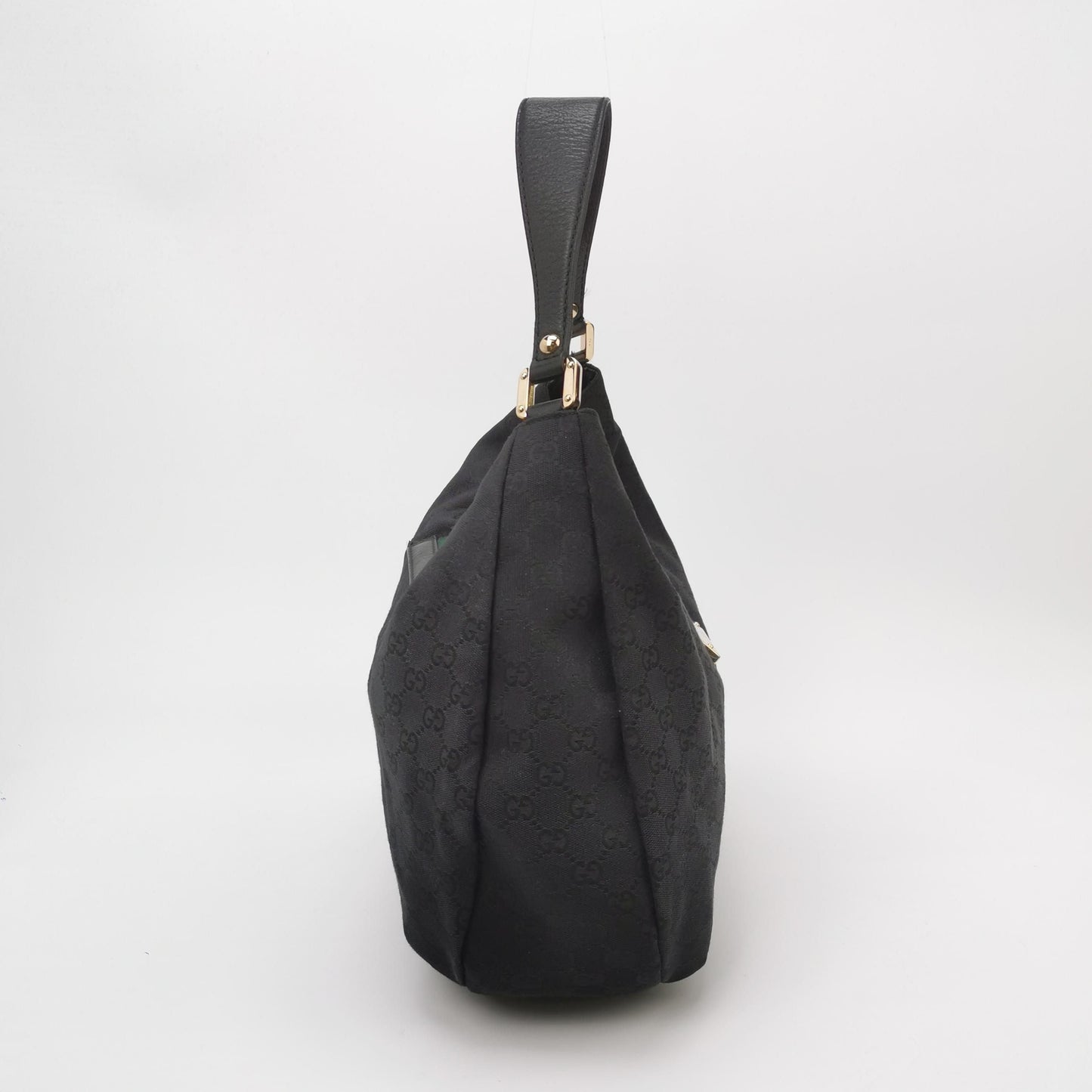 Gucci Leather and Canvas GG Logo Shoulder Bag