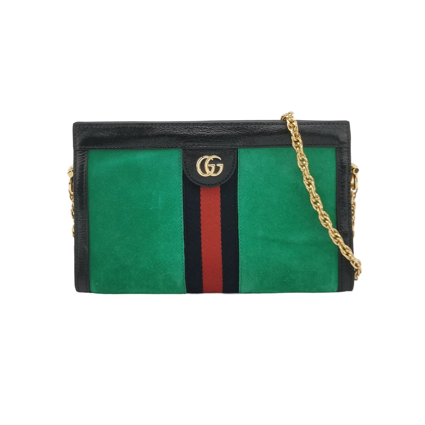 Gucci Ophidia Small Leather Canvas Suede Contrast Trim GG Shoulder Bag