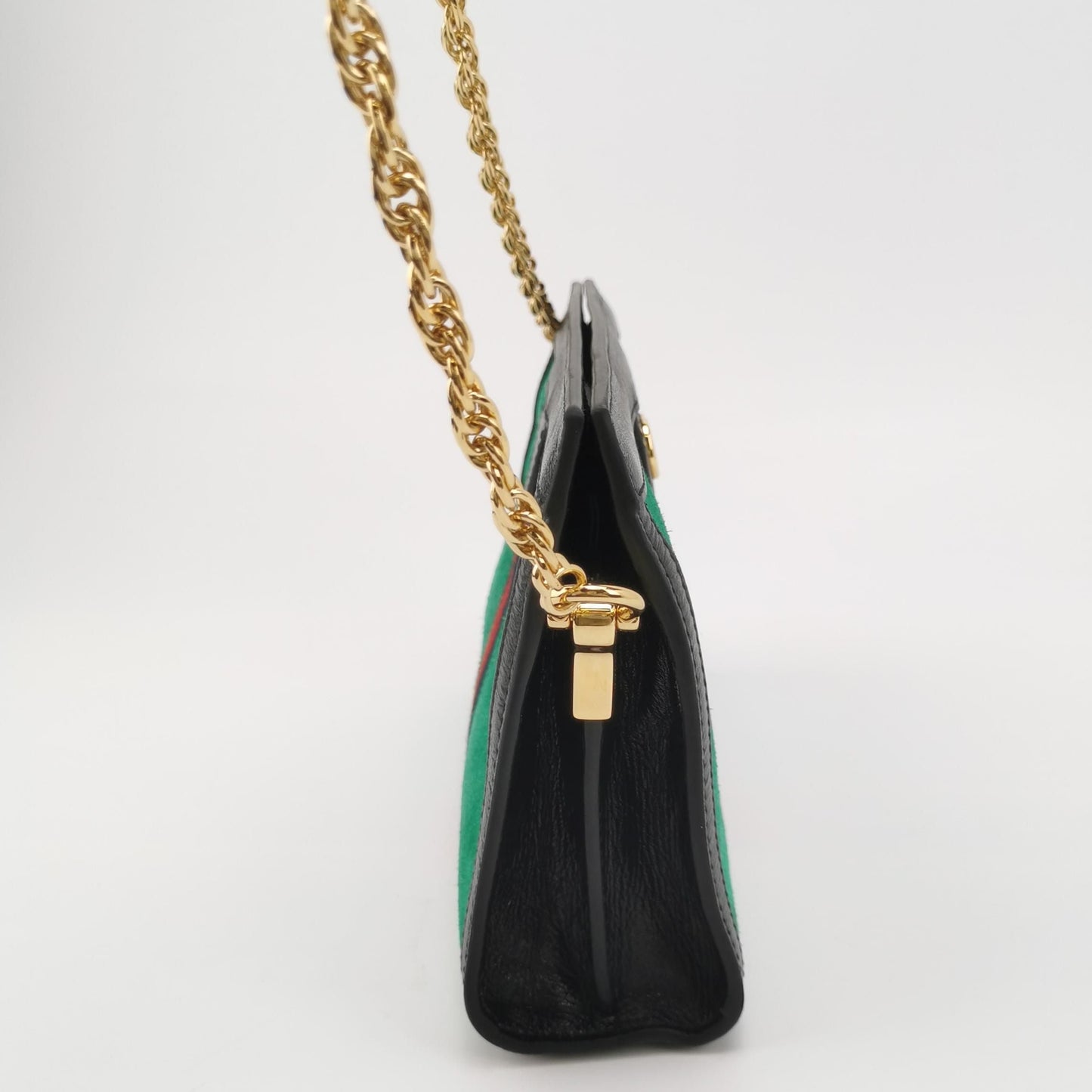 Gucci Ophidia Small Leather Canvas Suede Contrast Trim GG Shoulder Bag