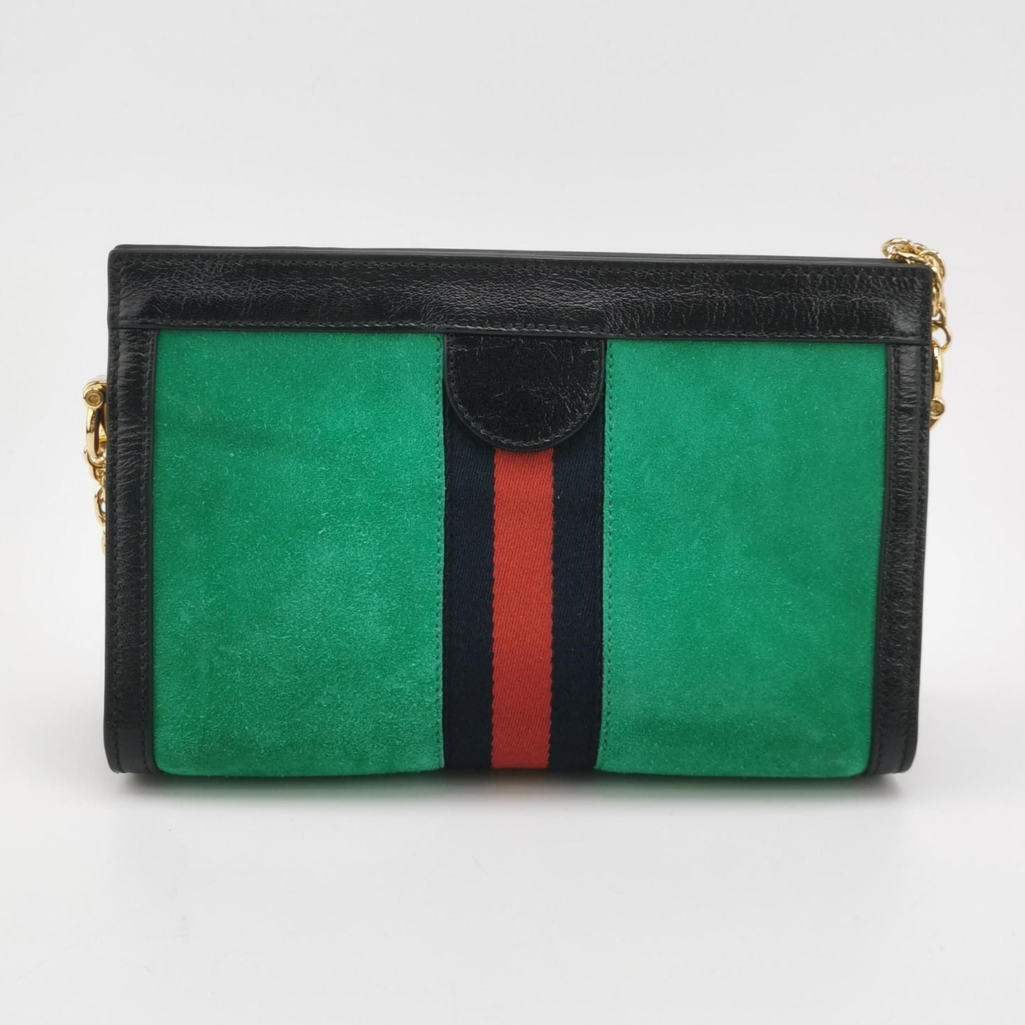 Gucci Ophidia Small Leather Canvas Suede Contrast Trim GG Shoulder Bag
