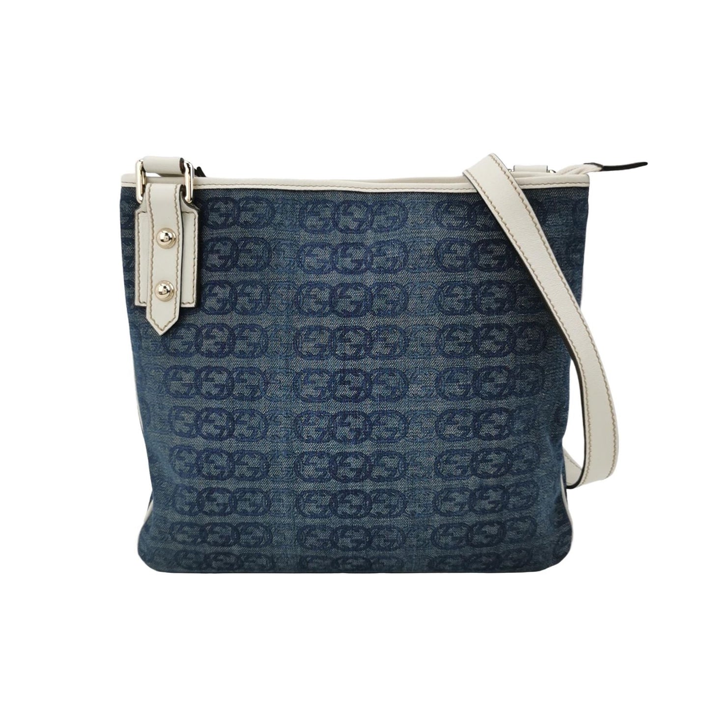 Gucci Leather Interlocking G Zip Shoulder Bag