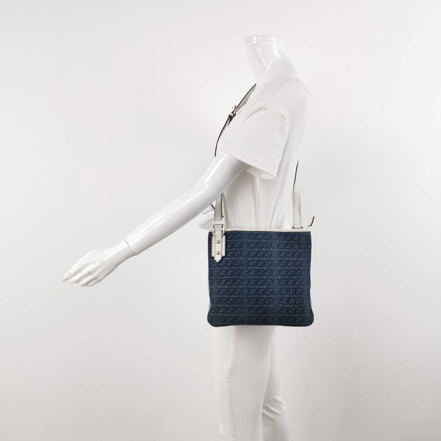 Gucci Leather Interlocking G Zip Shoulder Bag