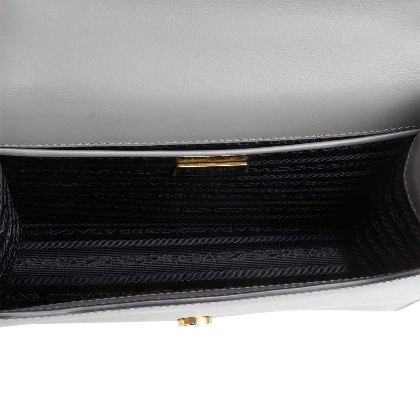 Prada Grey Saffiano Leather Envelope Shoulder Bag
