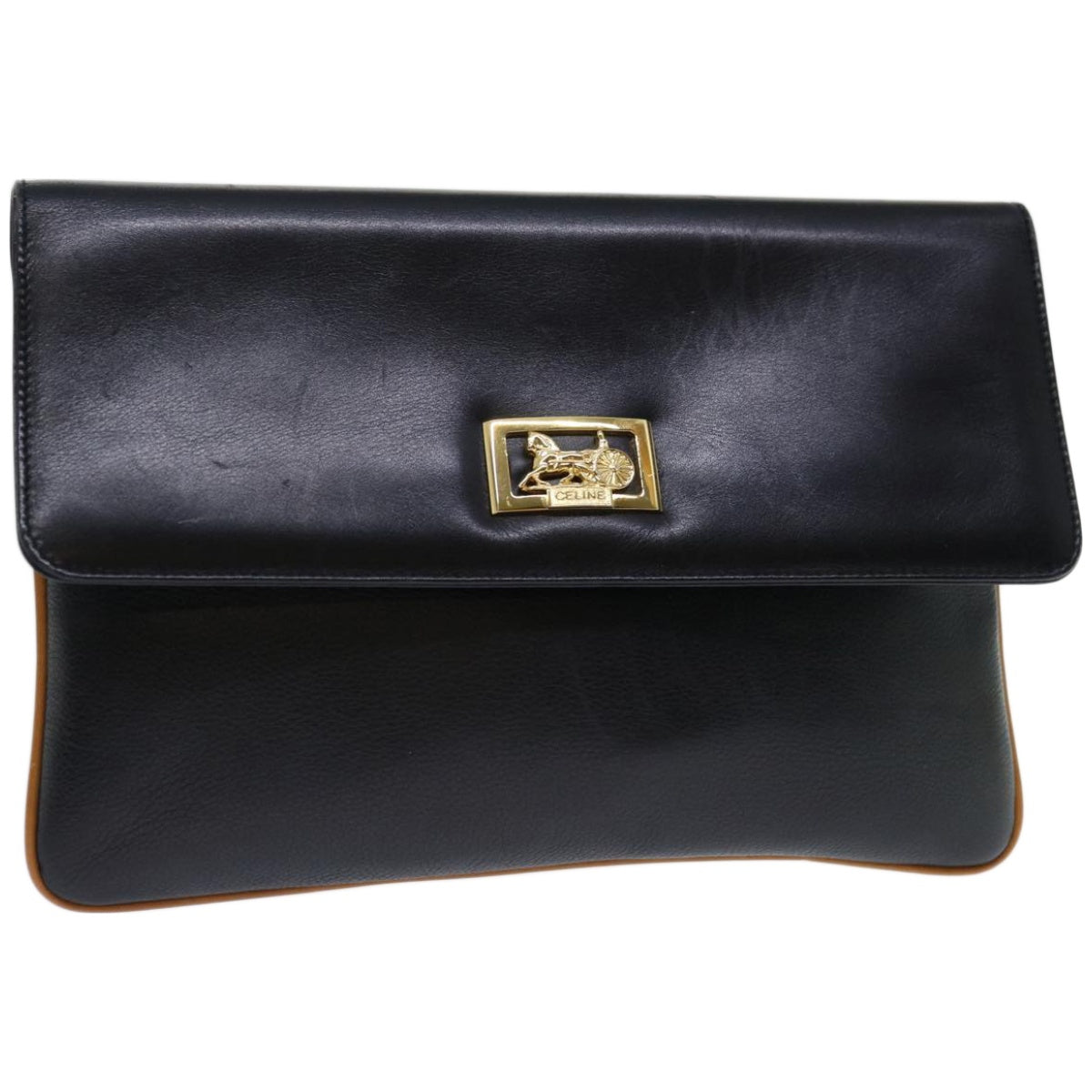 Luxury CELINE Clutch Bag Leather Black  68363