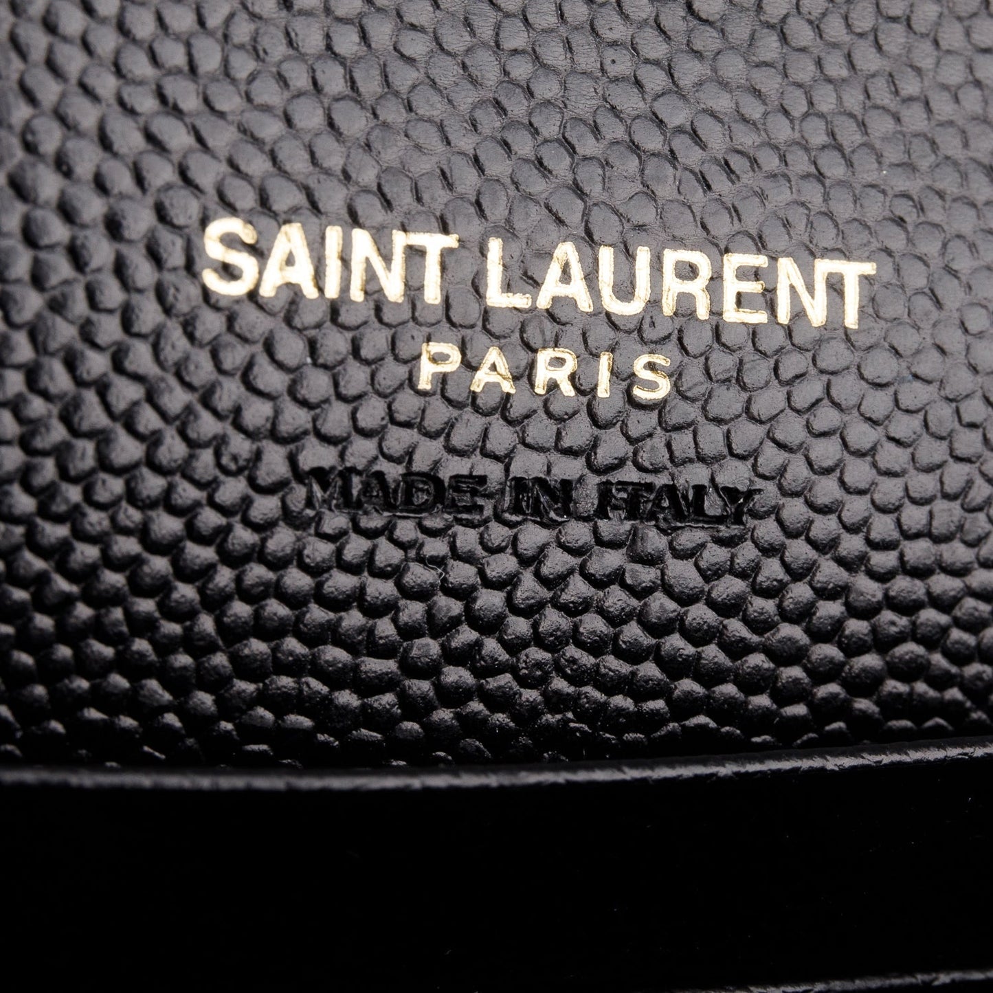 Saint Laurent 2020 Black Grain De Poudre Cassandre Matelasse Small Envelope Wallet