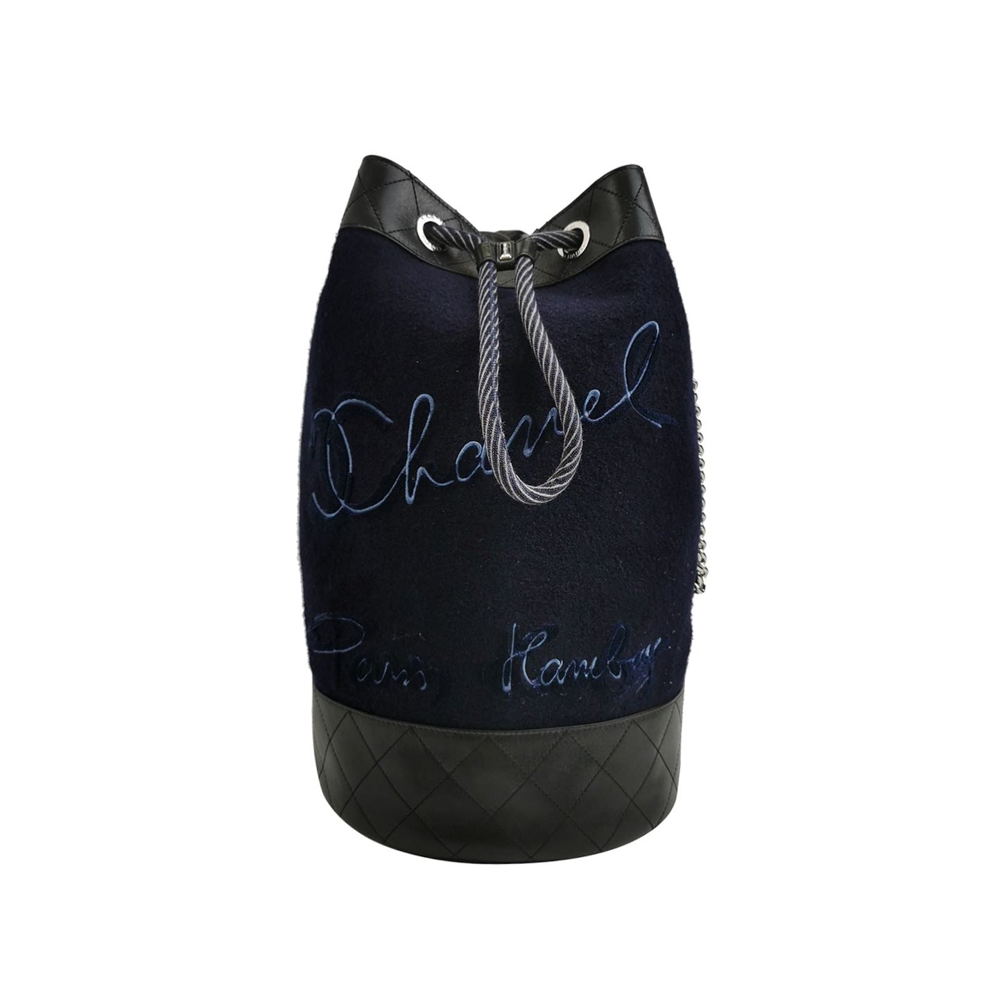 Chanel Calfskin Two C Logo Drawstring Bucket Crossbody Bag 250509781184656