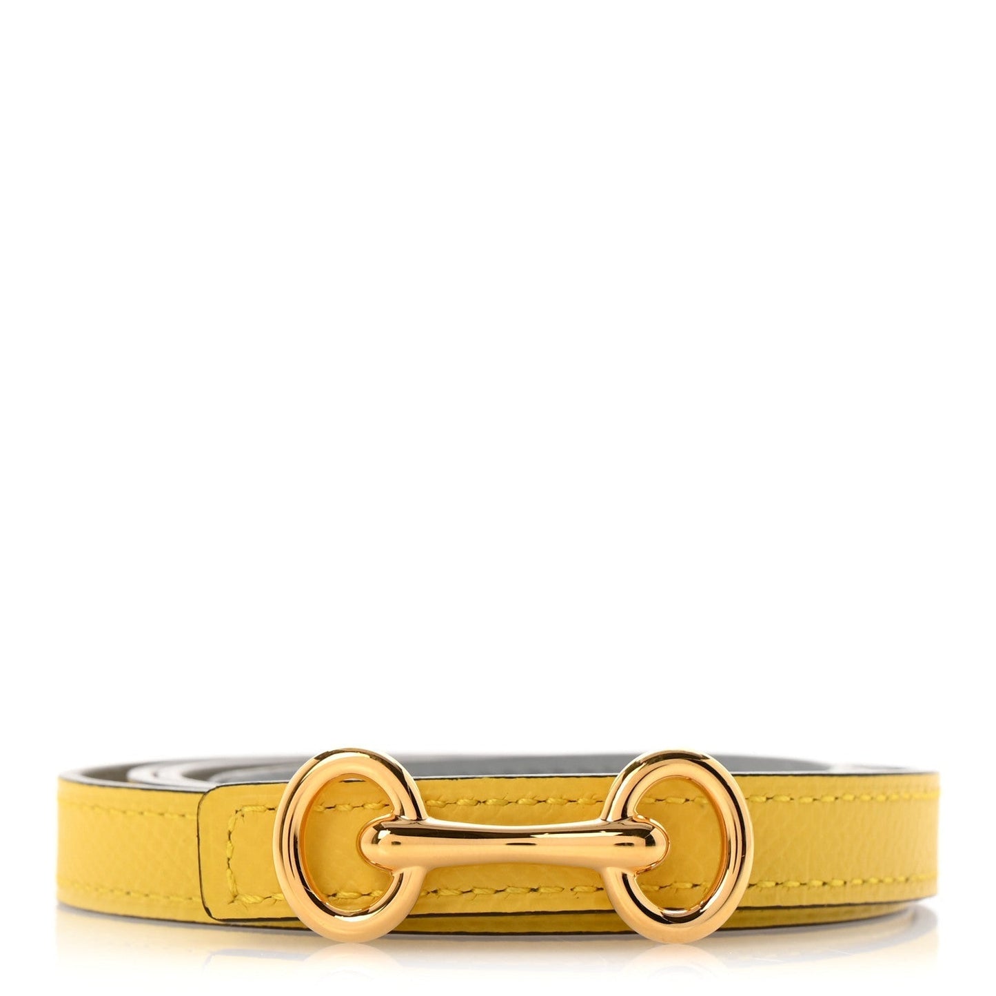 Hermes Swift Epsom 13mm Heritage Belt 75 30 Bleu Glacier Jaune De Naples