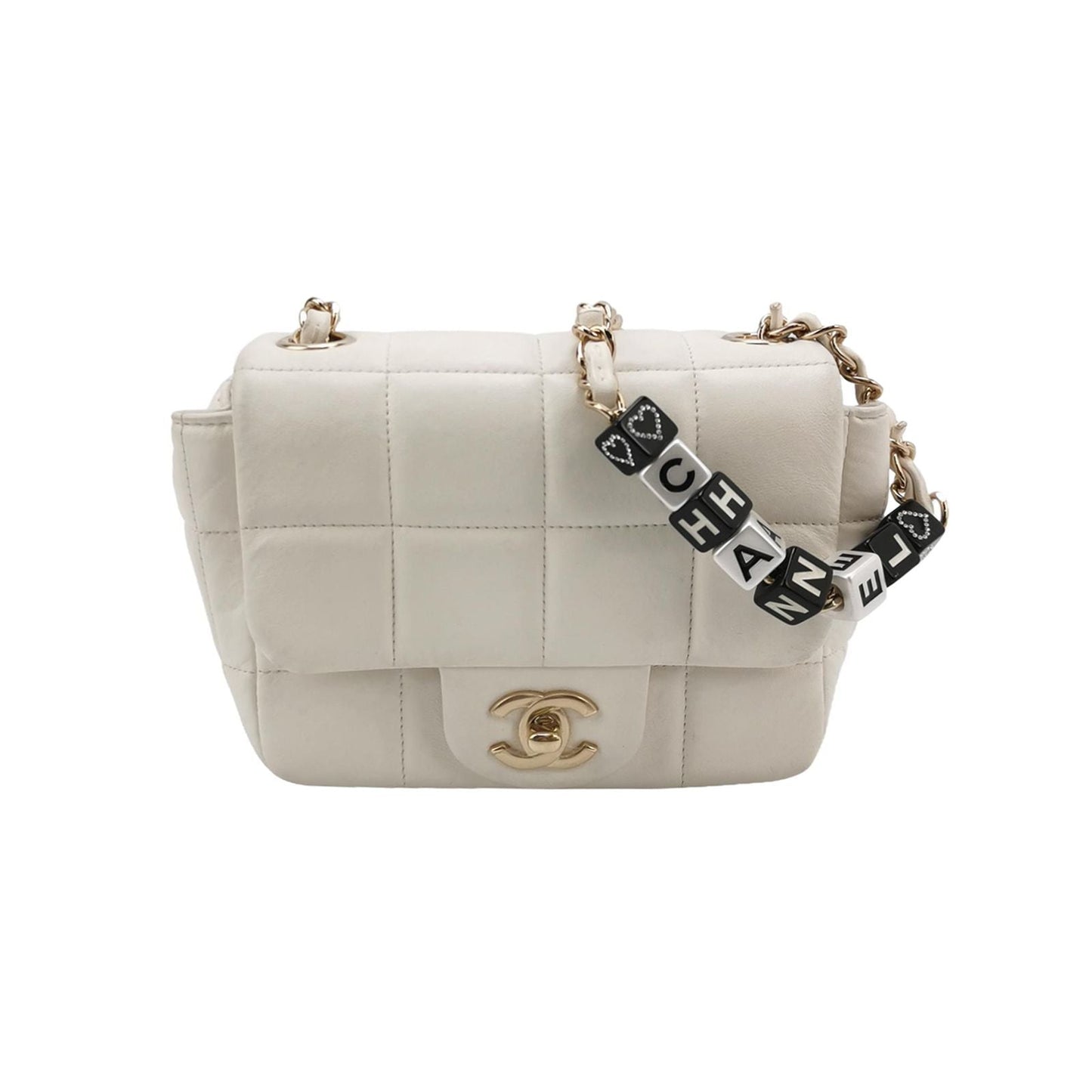 Chanel Classic Flap Seasonal Limited Edition Square Mini Lambskin Solid Ice Grid Letter Logo Double C Buckle Chain Strap Crossbody Bag 250528781211841