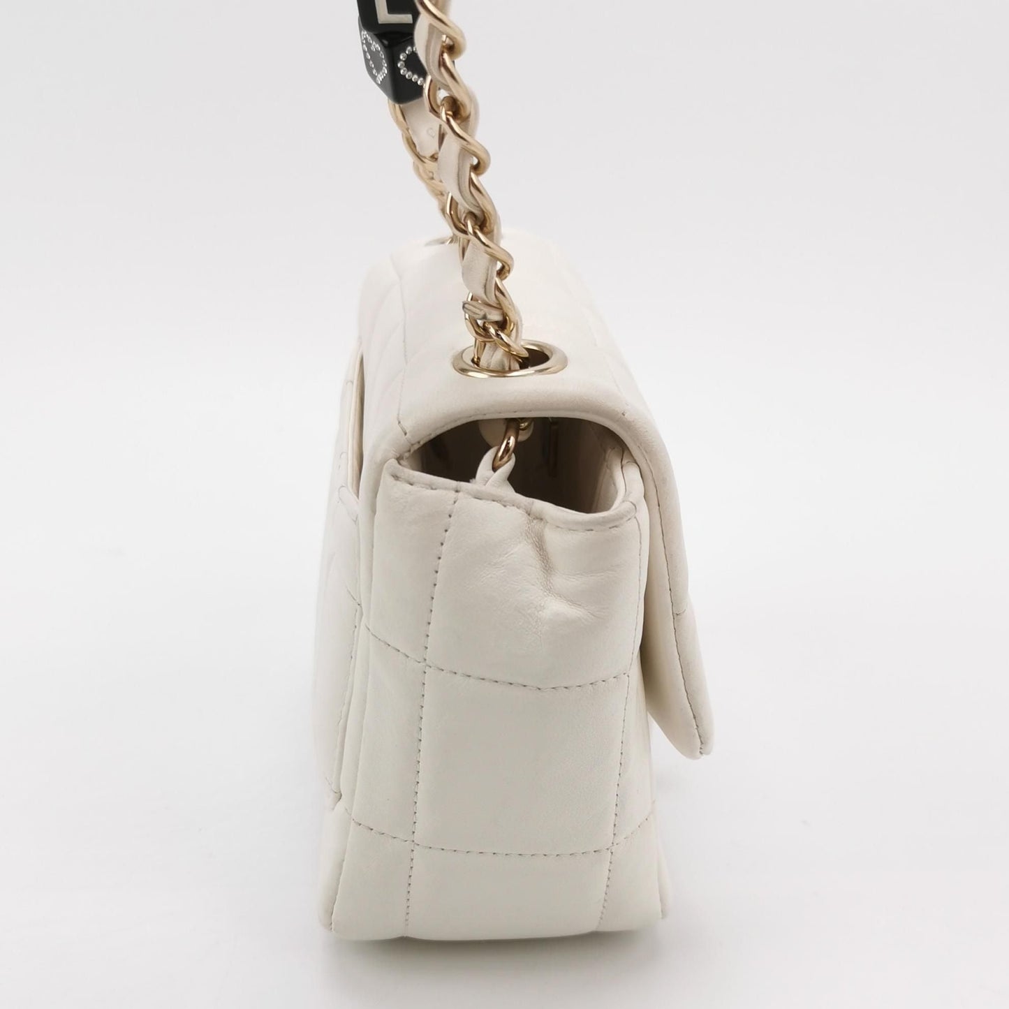 Chanel Classic Flap Seasonal Limited Edition Square Mini Lambskin Solid Ice Grid Letter Logo Double C Buckle Chain Strap Crossbody Bag 250528781211841