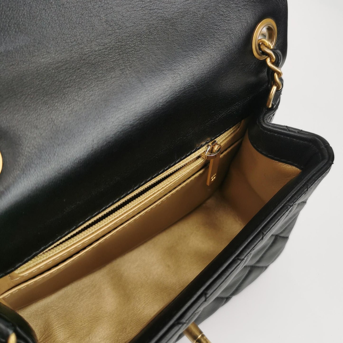 Chanel Classic Flap Seasonal Limited Edition Square Mini Lambskin Quilted Gold Ball Double C Chain Crossbody Bag 250512781189972