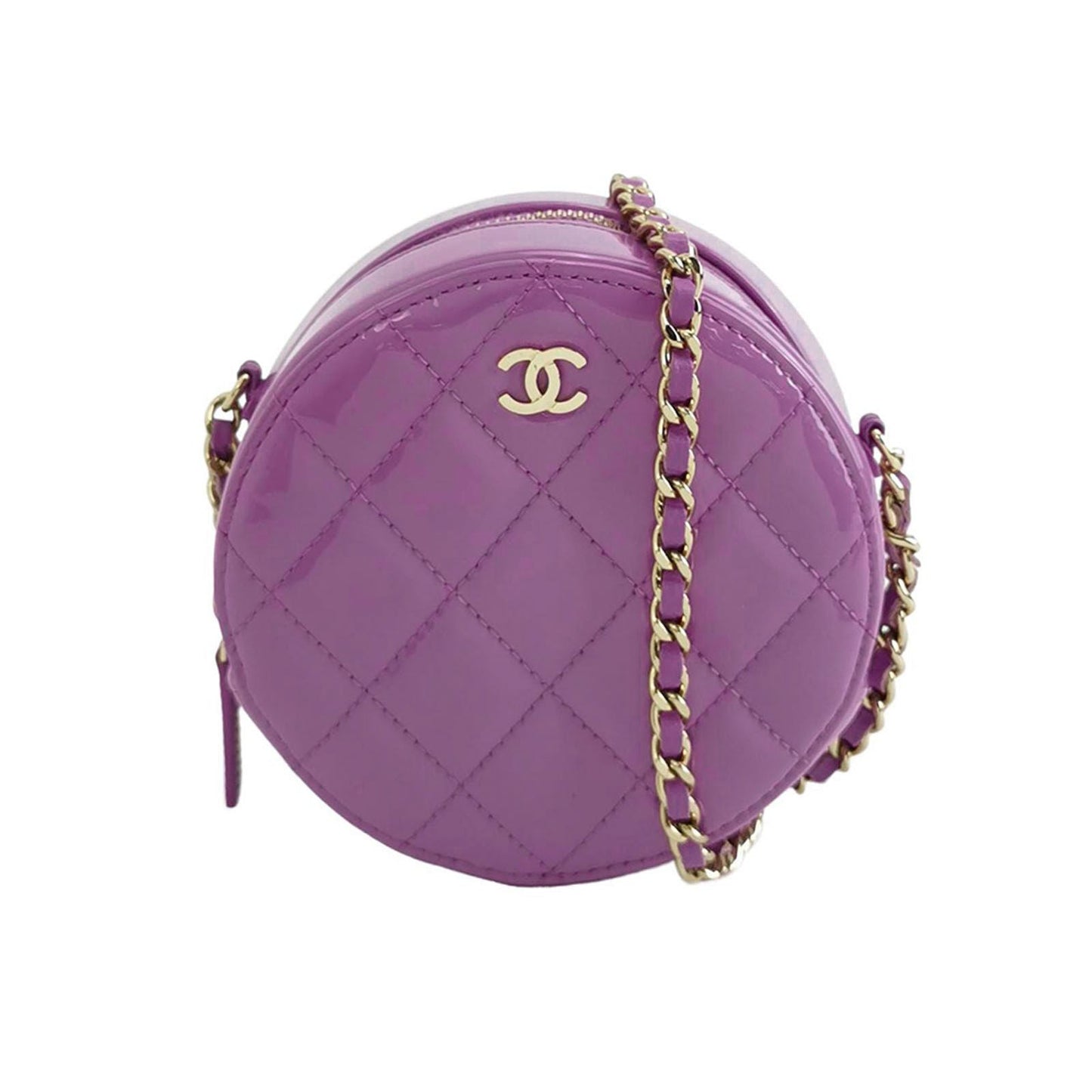 Chanel Round Mini Quilted Caviar Double C Logo Crossbody Bag 250505781179668