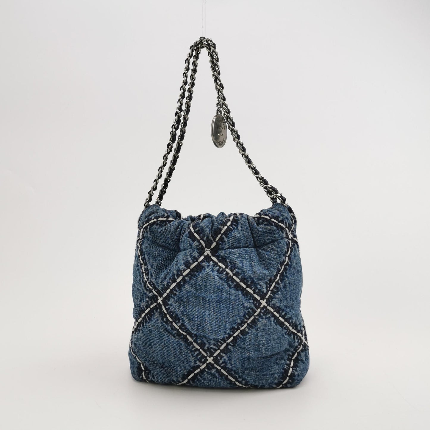 Chanel 22Bag Mini Denim Logo Coin Pendant Crossbody Bag 250427781167392