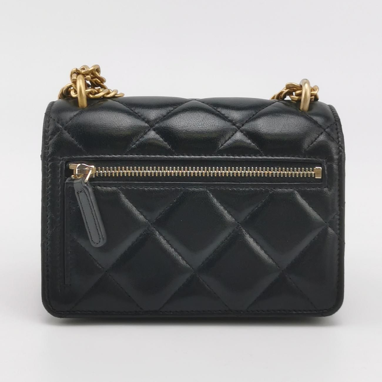 Chanel Flap Bag Lamb Leather Solid Quilted Double C Logo Shoulder Bag Crossbody Bag 047852500098