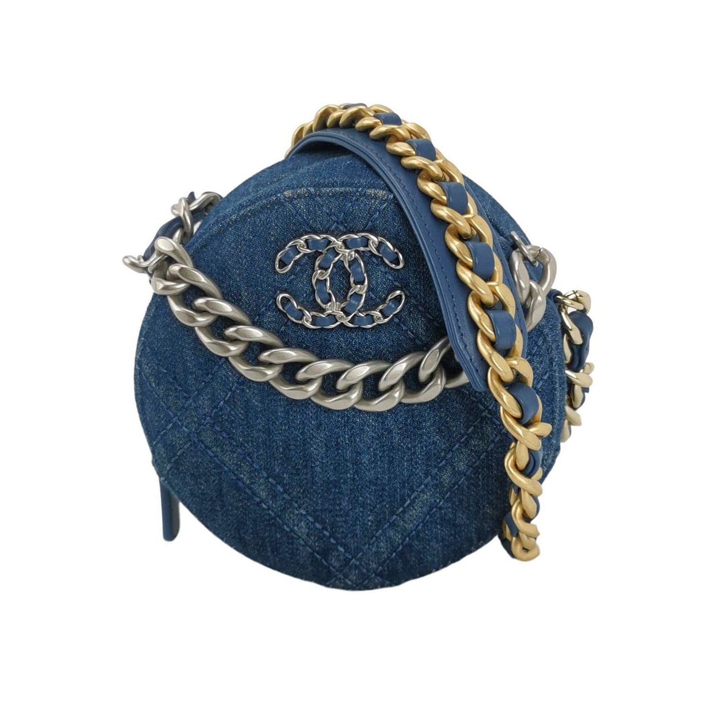 Chanel 19Bag Leather Denim Quilted CC Turnlock Crossbody Bag 250420781157344