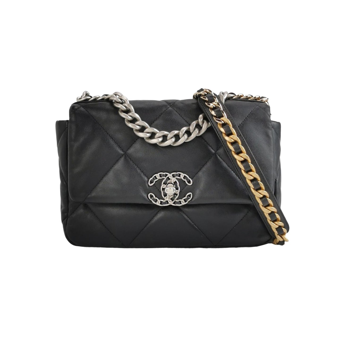Chanel 19Bag Small Lambskin Quilted CC Turnlock Crossbody Bag 250405781136007