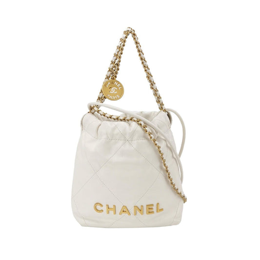 Chanel 22Bag Mini Calfskin Solid Quilted Logo Coin Pendant Crossbody Shoulder Bag 250604781222177