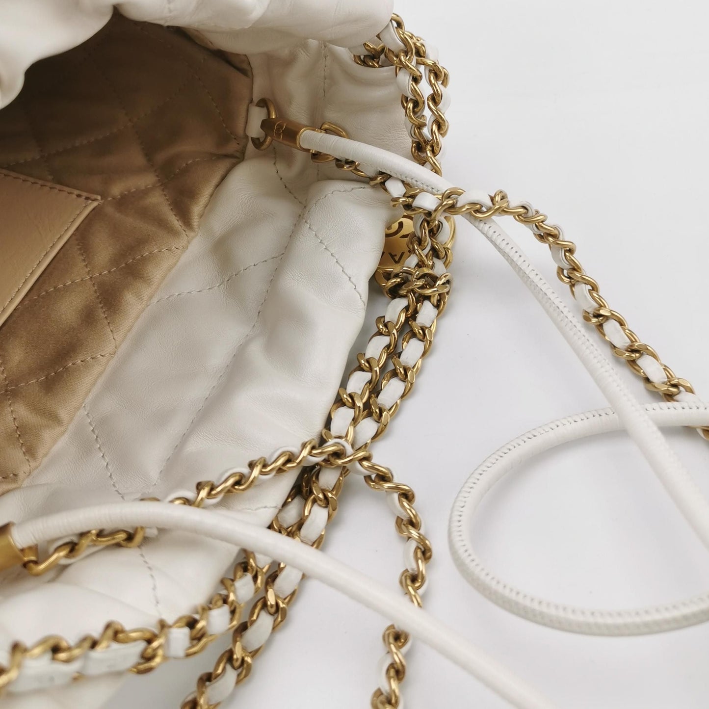 Chanel 22Bag Mini Calfskin Solid Quilted Logo Coin Pendant Crossbody Shoulder Bag 250604781222177