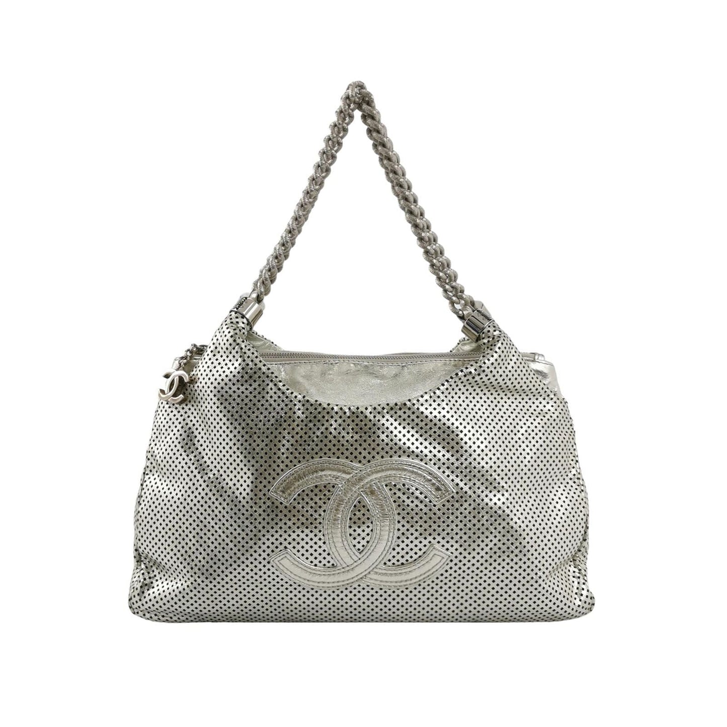 Chanel Calfskin Double C Logo Hollow Pendant Shoulder Bag 250220781071490