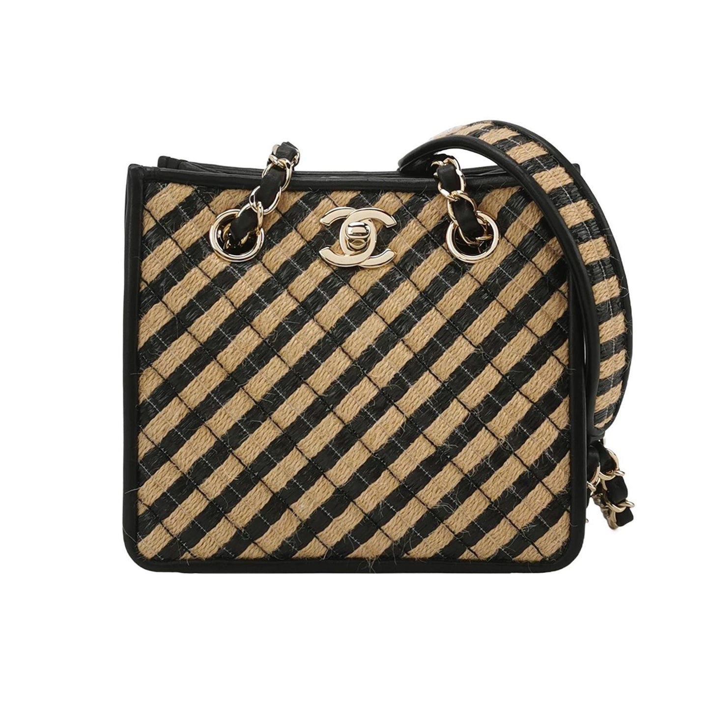 Chanel Calfskin Color Block Stripes Double C Flap Shoulder Bag 250531781216560