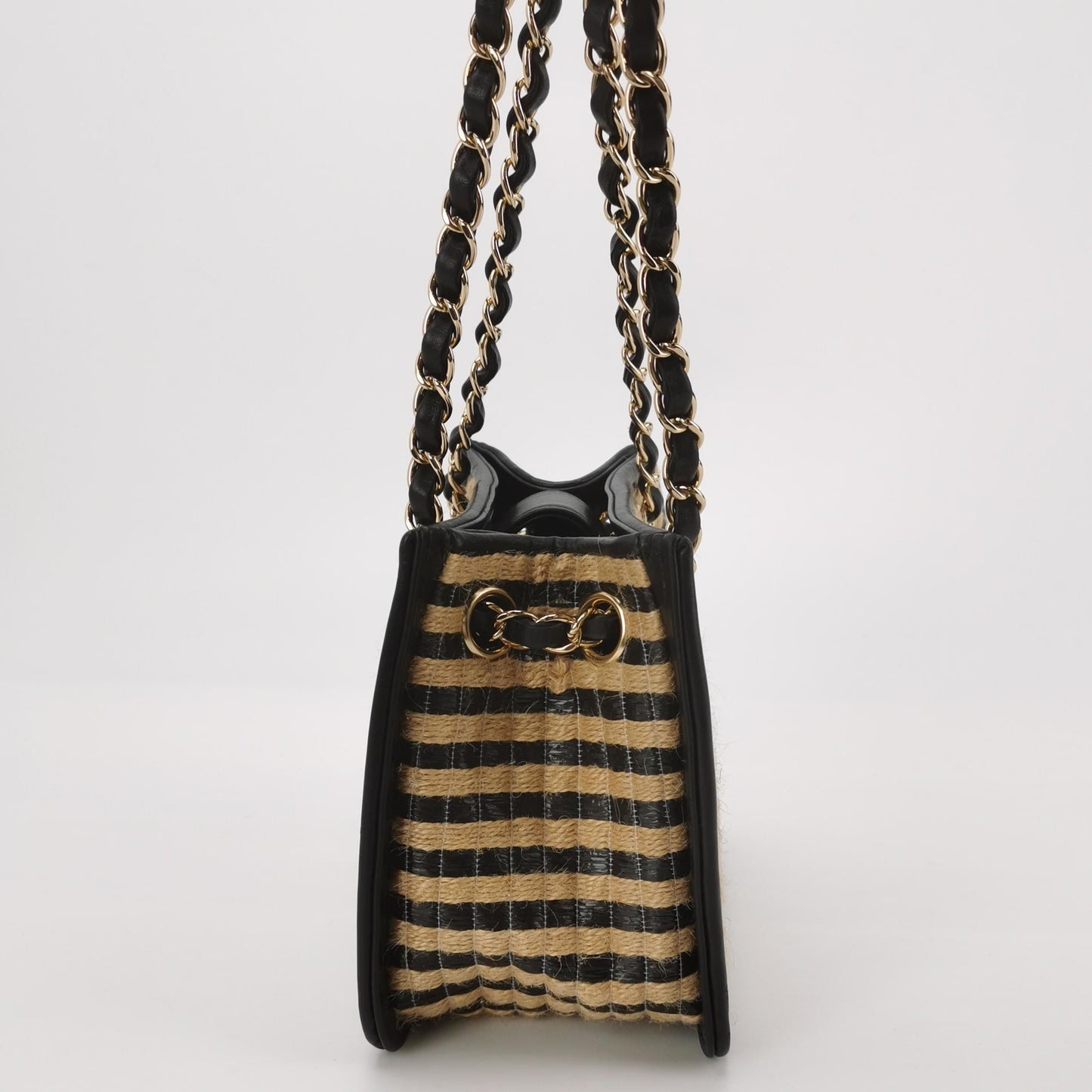Chanel Calfskin Color Block Stripes Double C Flap Shoulder Bag 250531781216560