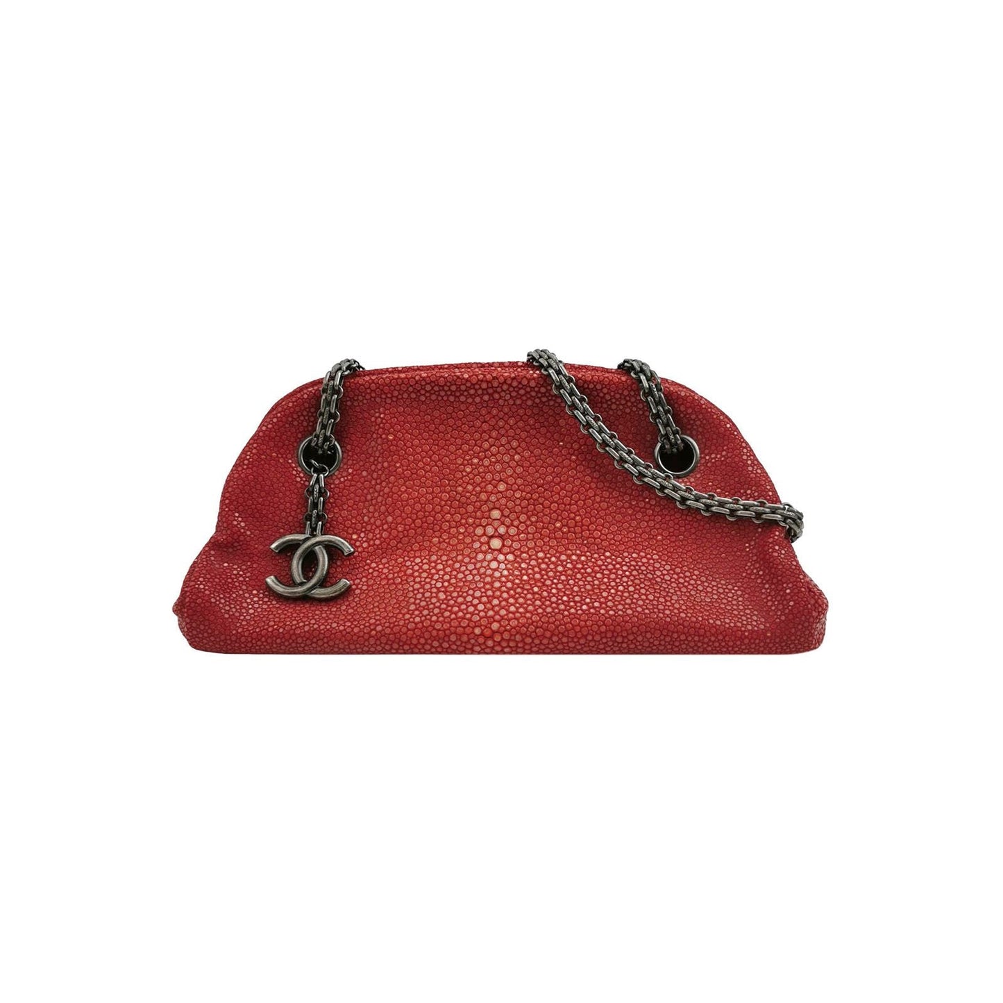 Chanel Pearl Fish Skin Solid Double C Logo Shoulder Bag 250602781219913