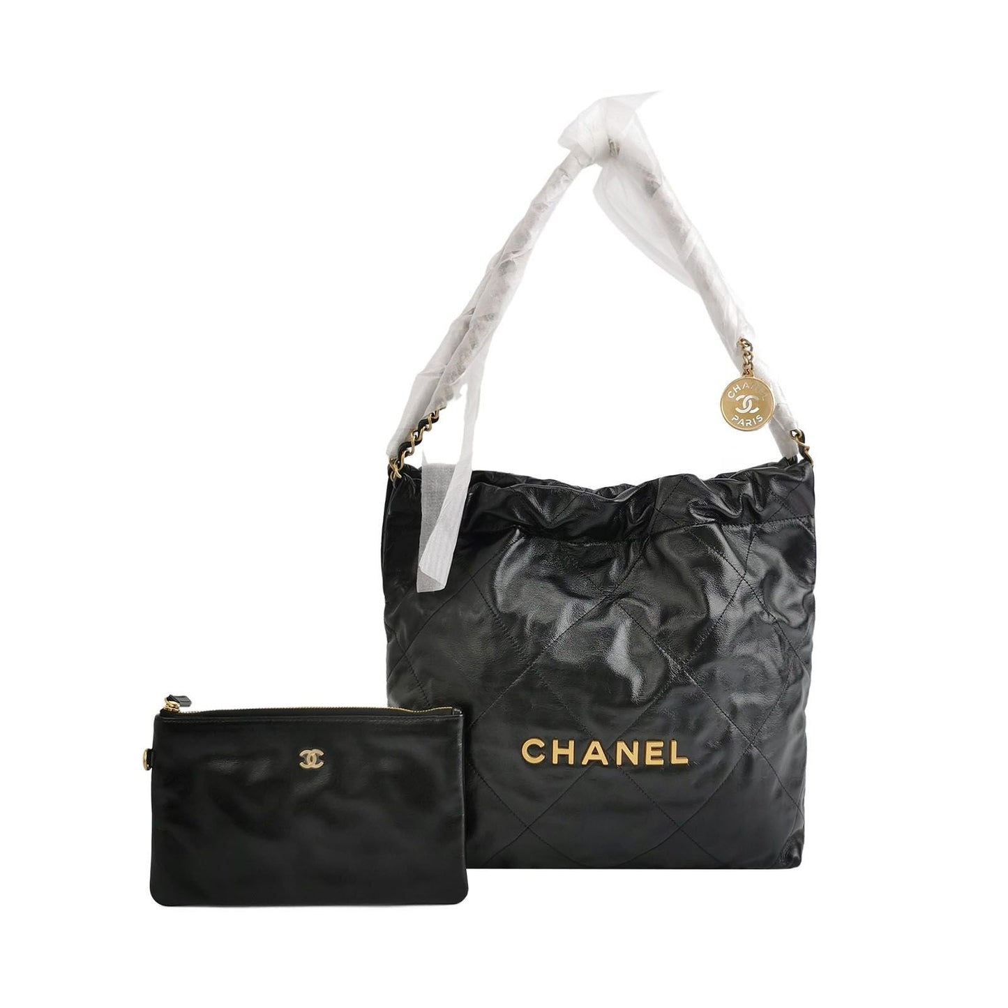 Chanel 22Bag Small Waxed Leather Quilted Logo Coin Pendant Mother-Daughter Shoulder Bag 250603781220388
