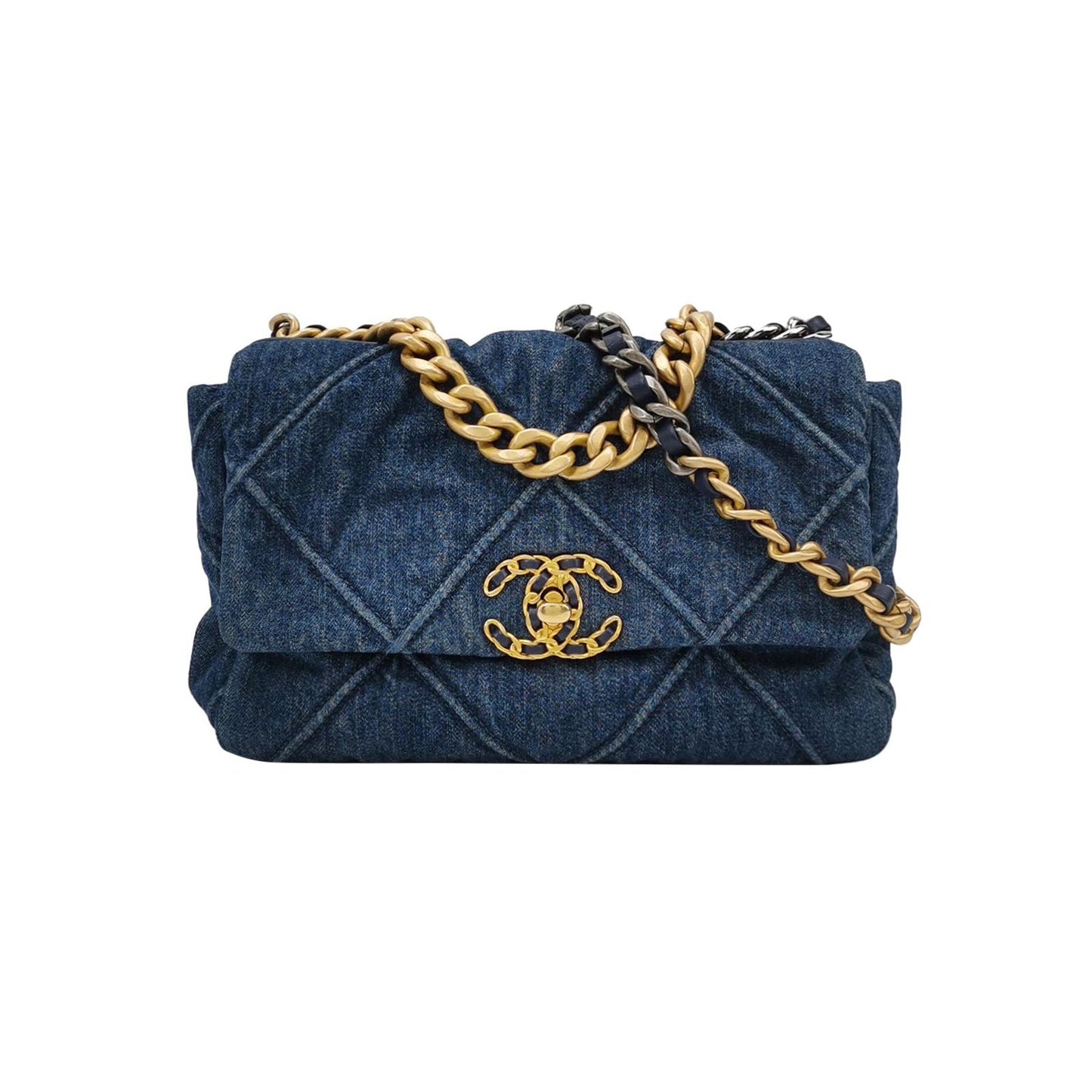 Chanel 19Bag Small Calfskin Denim Quilted Crossbody Shoulder Bag 250603781220236