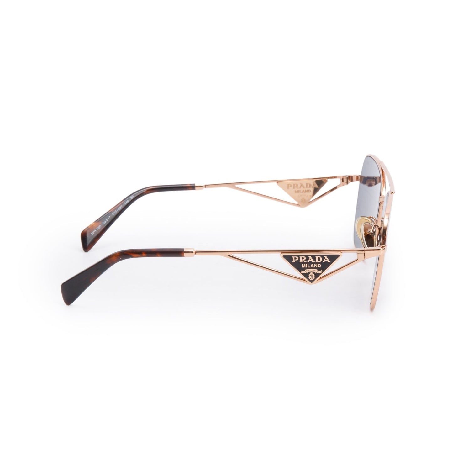 Prada SPRA50 Gold-Tone Tortoise Aviator Sunglasses