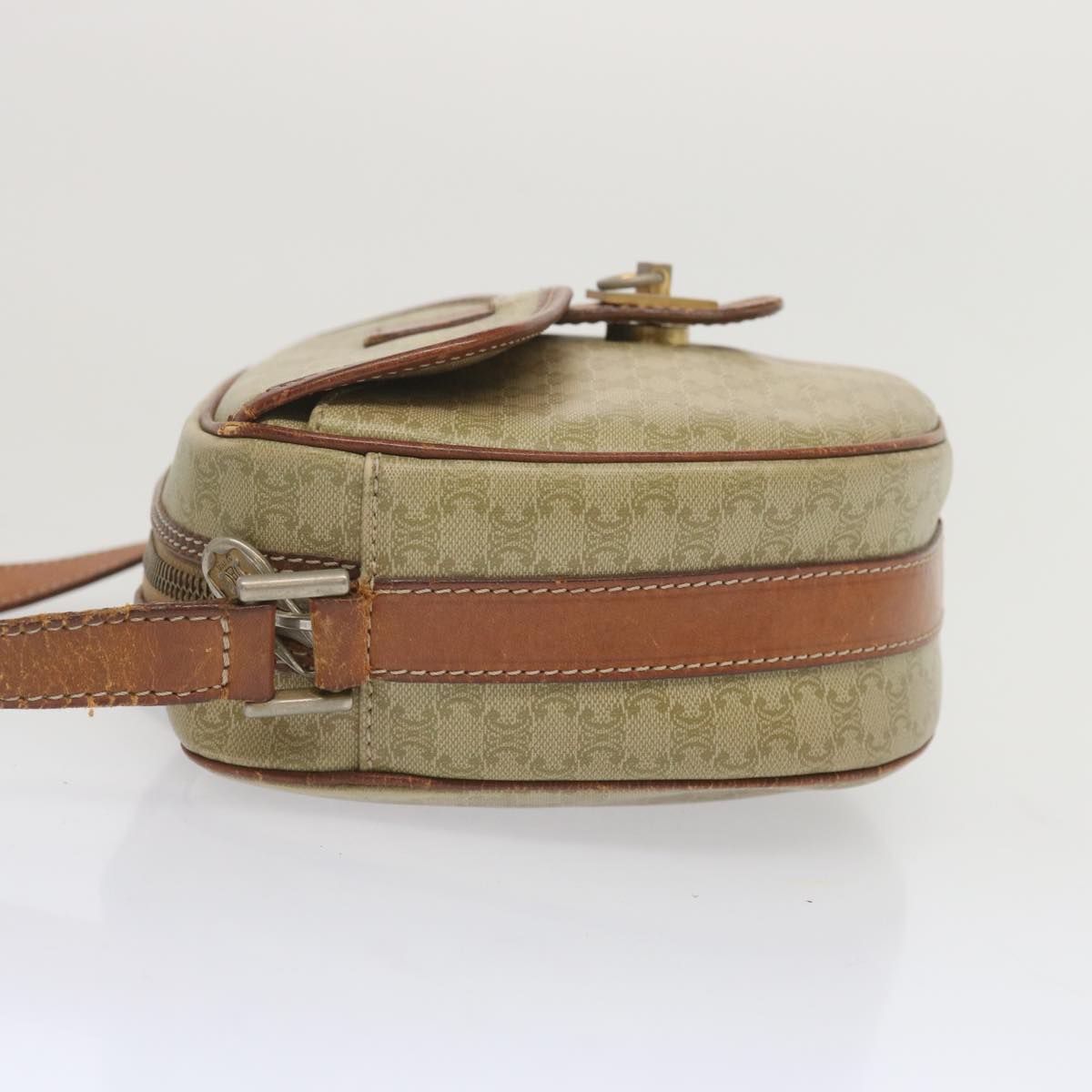Luxury CELINE Macadam Canvas Shoulder Bag Beige  68512