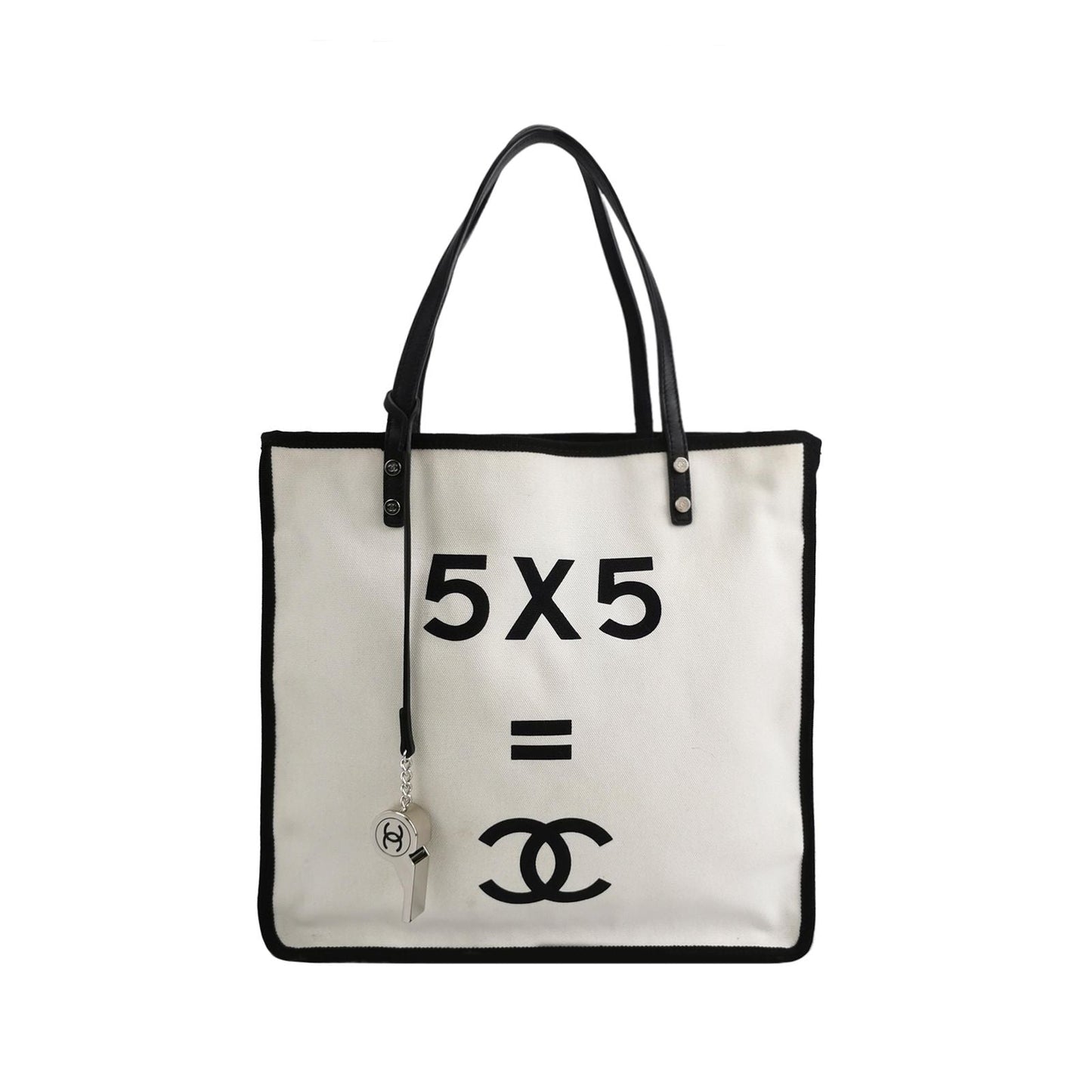 Chanel Calfskin Canvas Double C Logo Shoulder Bag 250420781157195