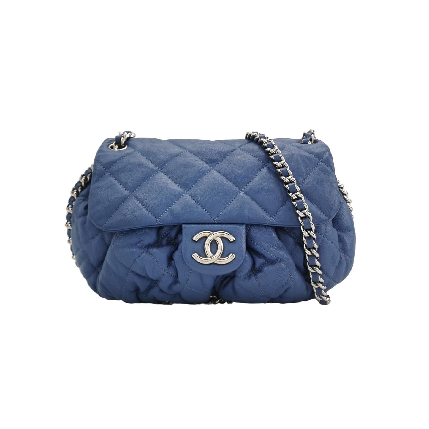 Chanel Flap Bag Lamb Leather Solid Quilted Double C Logo Flap Shoulder Bag 250222781074553
