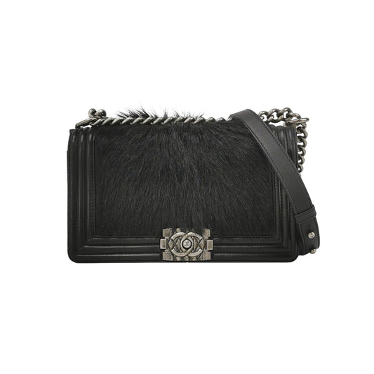 Chanel Leboy Seasonal Limited Edition Medium Lambskin Solid Square Double C Lock Shoulder Bag 250218781068780